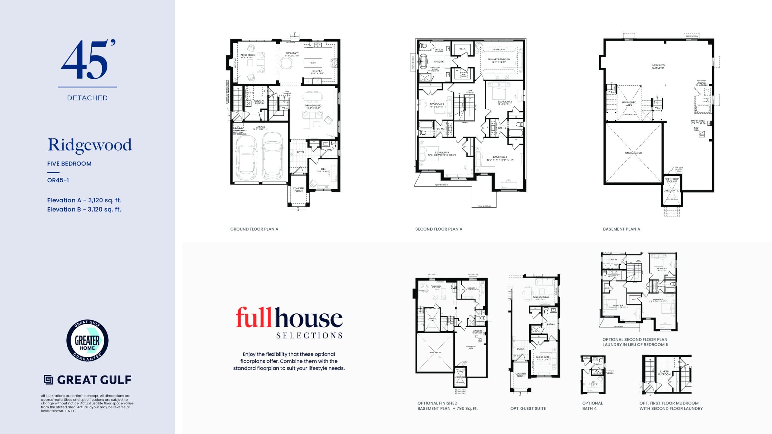 Ridgewood Floor Plan at Five Creeks Estates - 3120 sq.ft