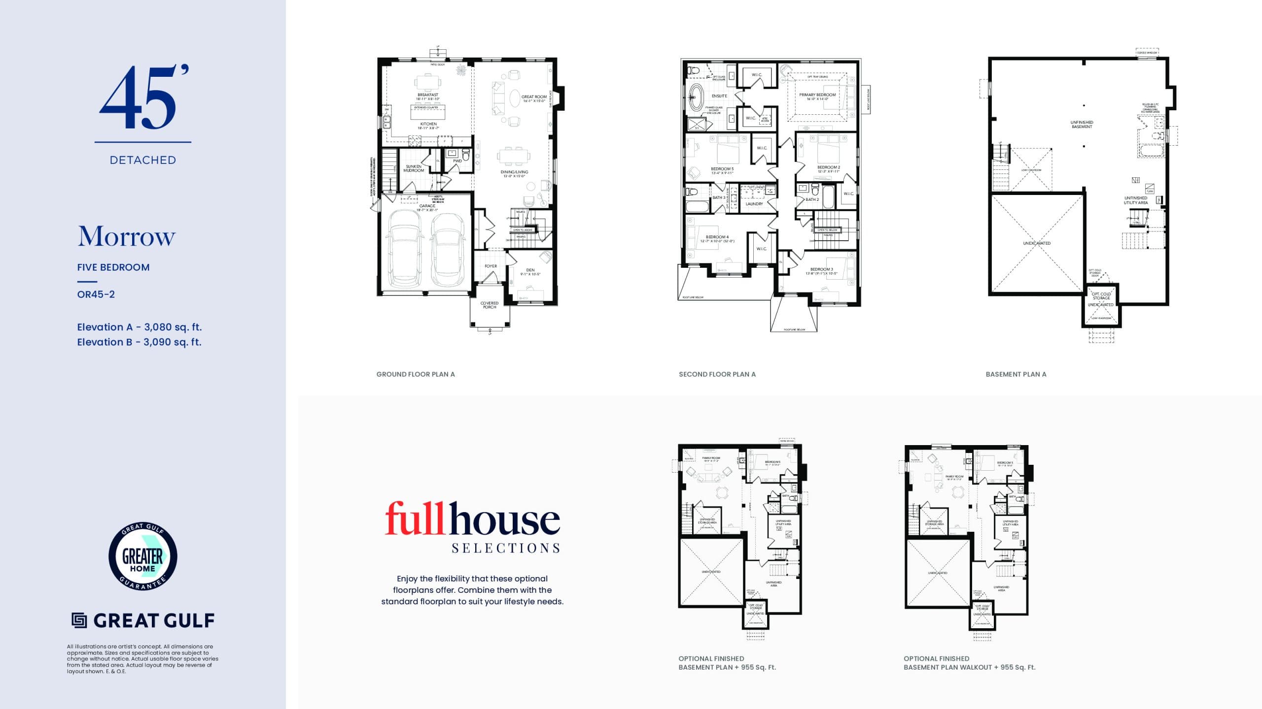 Morrow Floor Plan at Five Creeks Estates - 3080 sq.ft