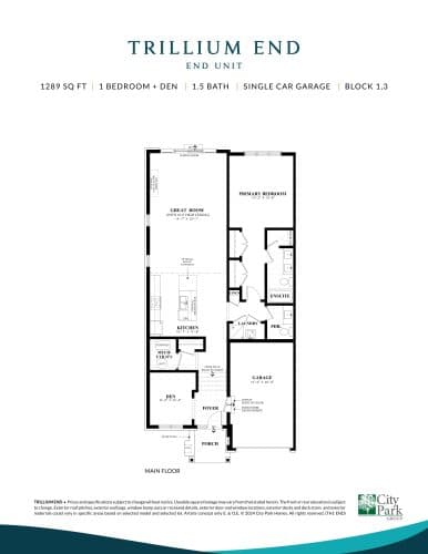Trillium End floor plan