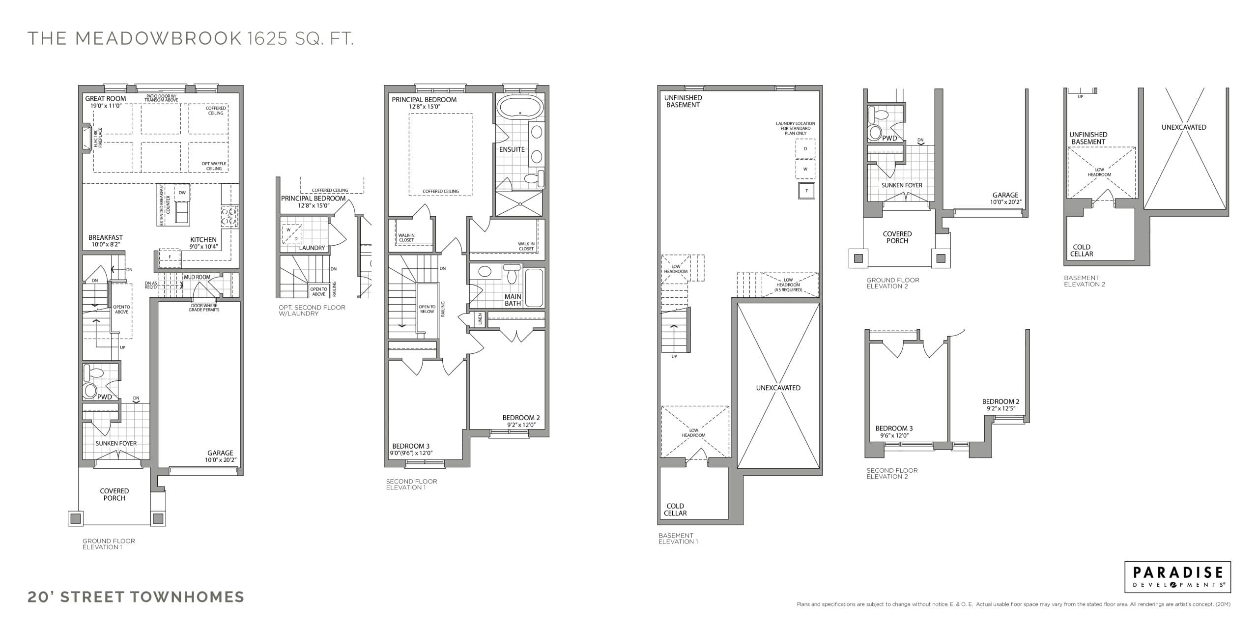 The Meadowbrook Floor Plan at New Kleinburg Towns by Paradise - 1625 sq.ft