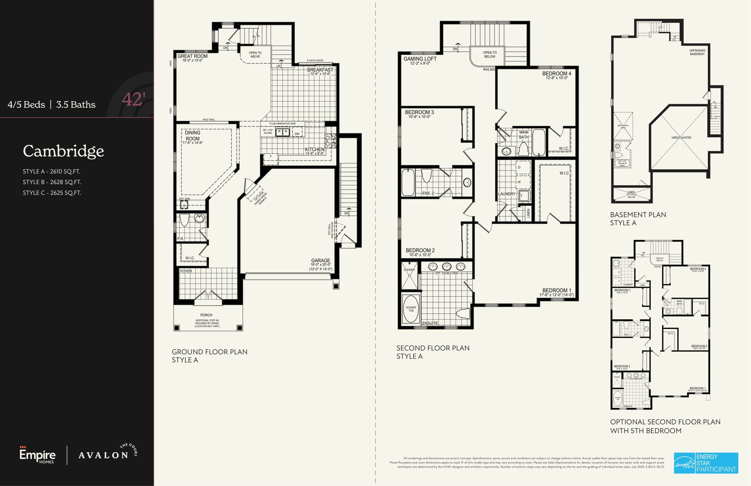 Cambridge Floor Plan at Empire Avalon The Court Collection - 2610 sq.ft
