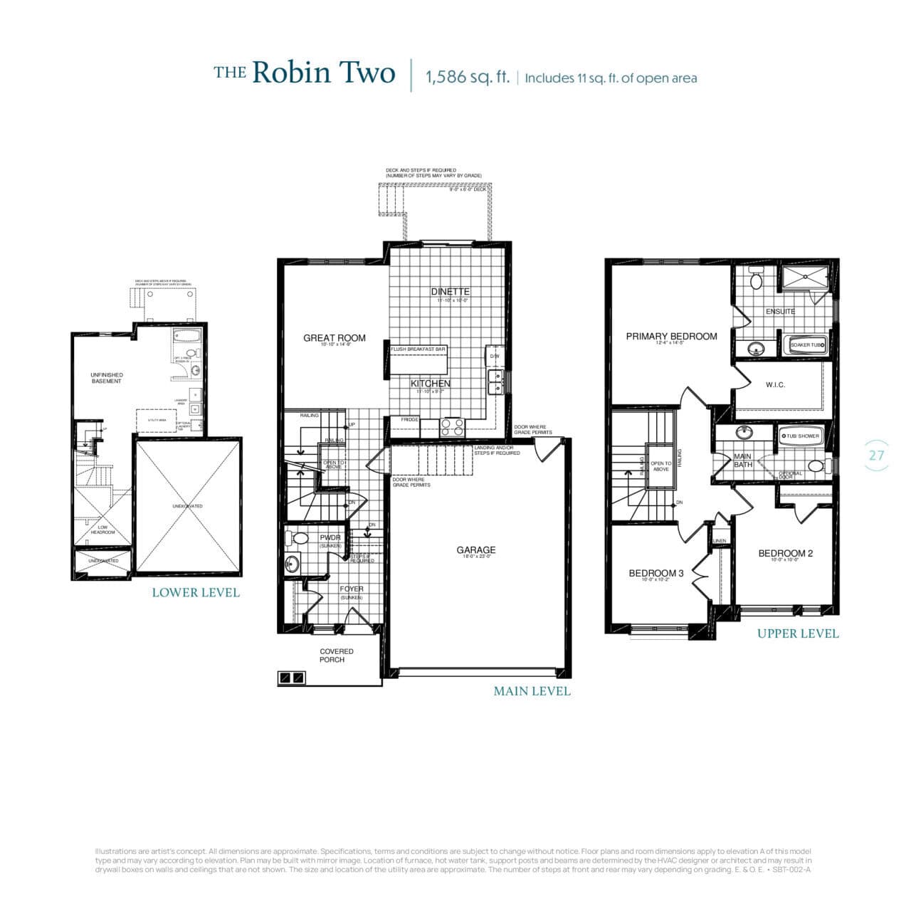 The Robin Two Floor Plan at Serenity Bay Homes - 1586 sq.ft