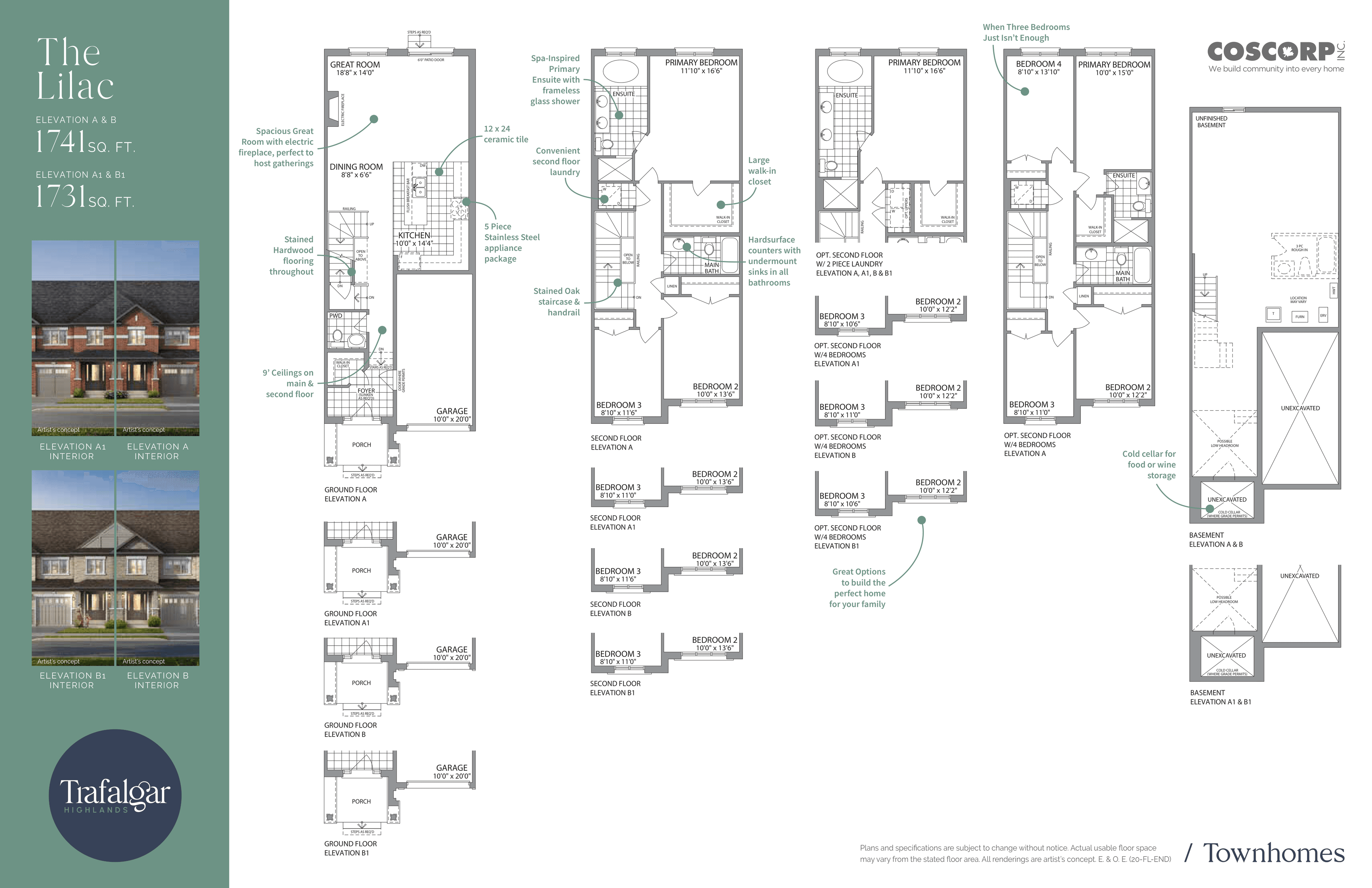 The Lilac Floor Plan at Trafalgar Highlands by Coscorp - 1741 sq.ft