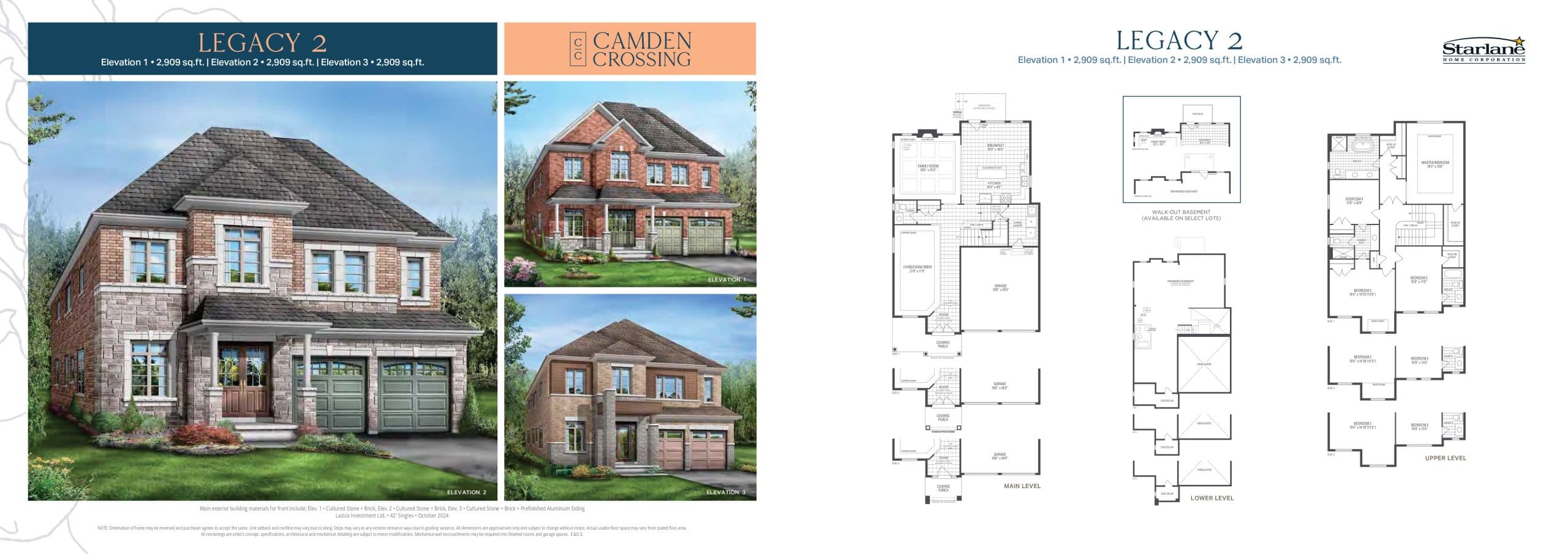 Legacy 2 Floor Plan at Camden Crossing Phase 3 by Starlane Home Corporation - 2909 sq.ft