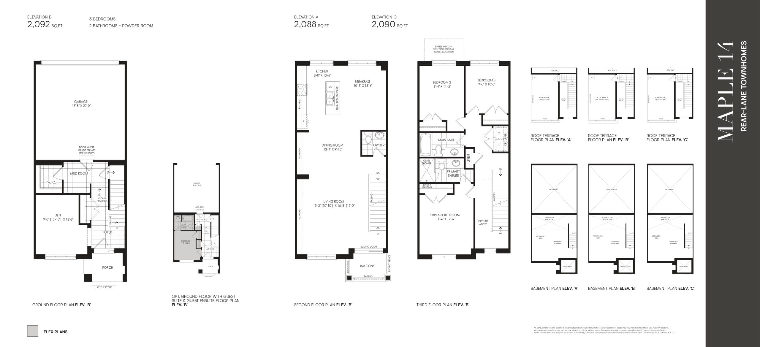 Maple 14 Floor Plan at Union Village Phase 2B - 2088 sq.ft