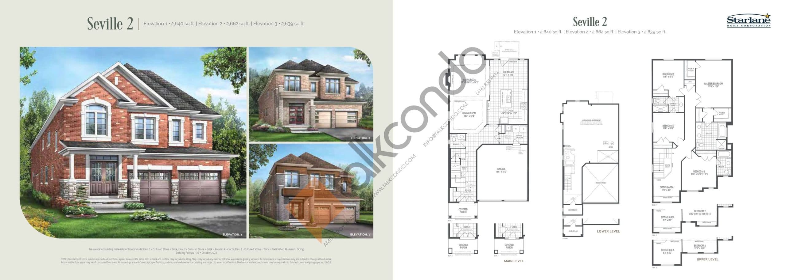 Seville 2 Floor Plan at Bayview Trail by Starlane Home Corporation - 2640 sq.ft