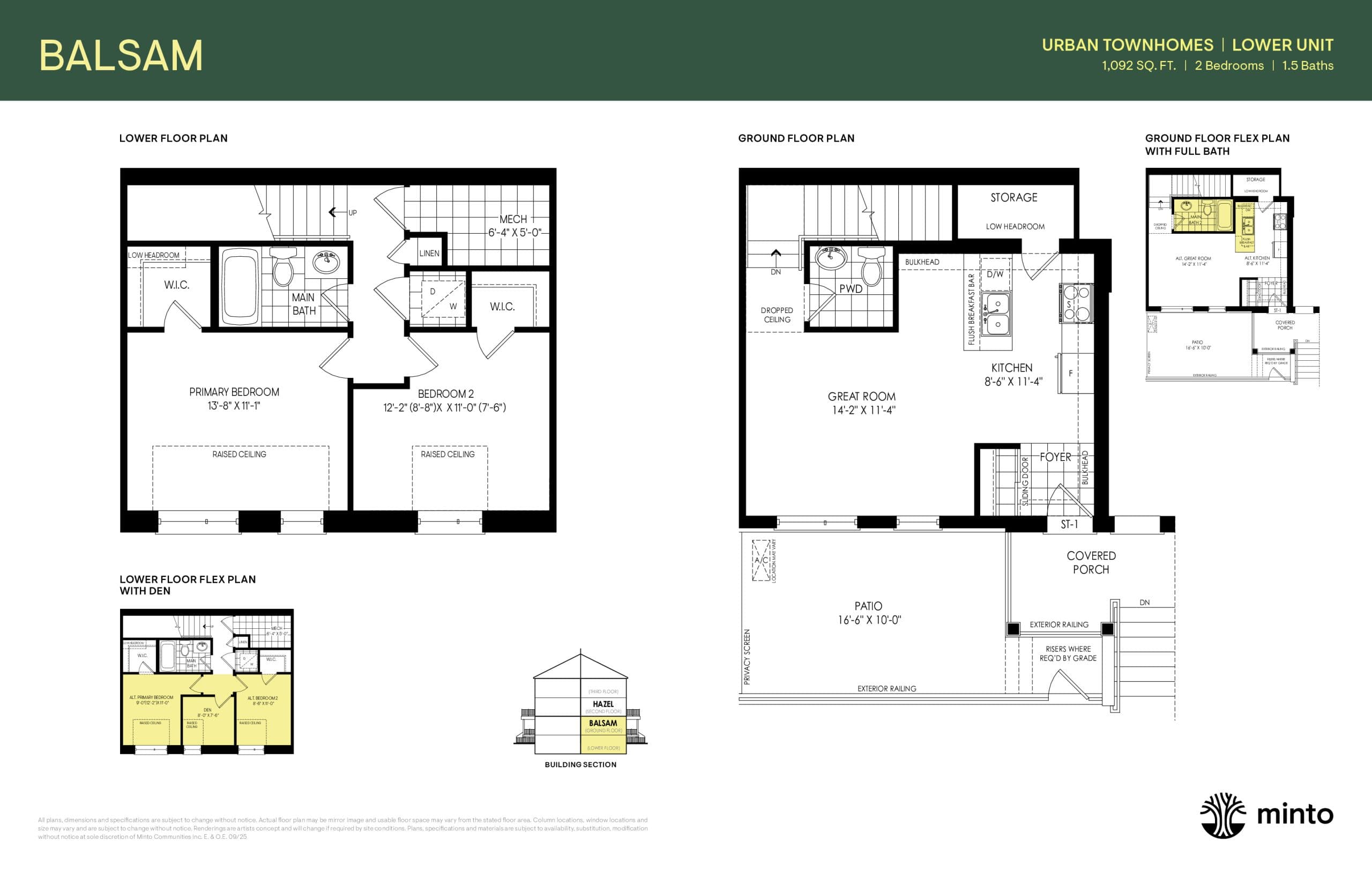 Balsam Floor Plan at The Heights of Harmony Towns - 1092 sq.ft
