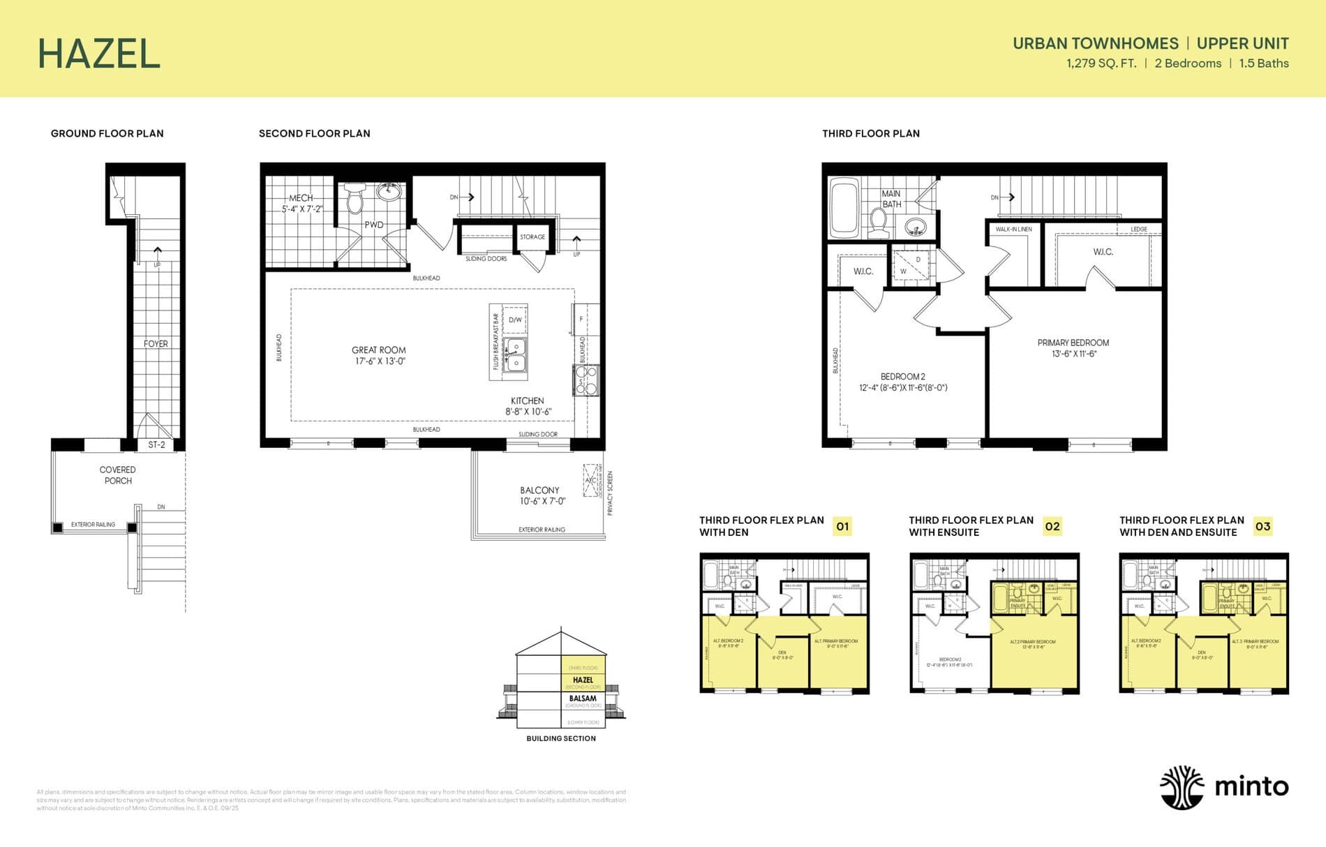 Hazel Floor Plan at The Heights of Harmony Towns - 1279 sq.ft