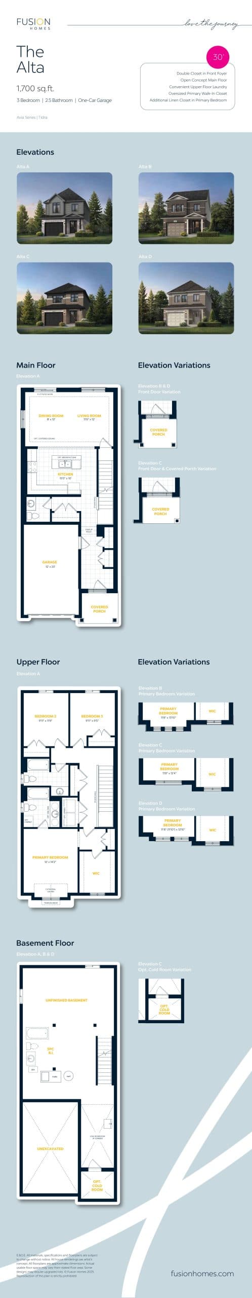The Alta Floor Plan at Tidra Homes - 1700 sq.ft