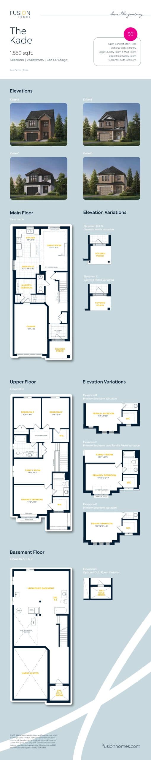 The Kade Floor Plan at Tidra Homes - 1850 sq.ft