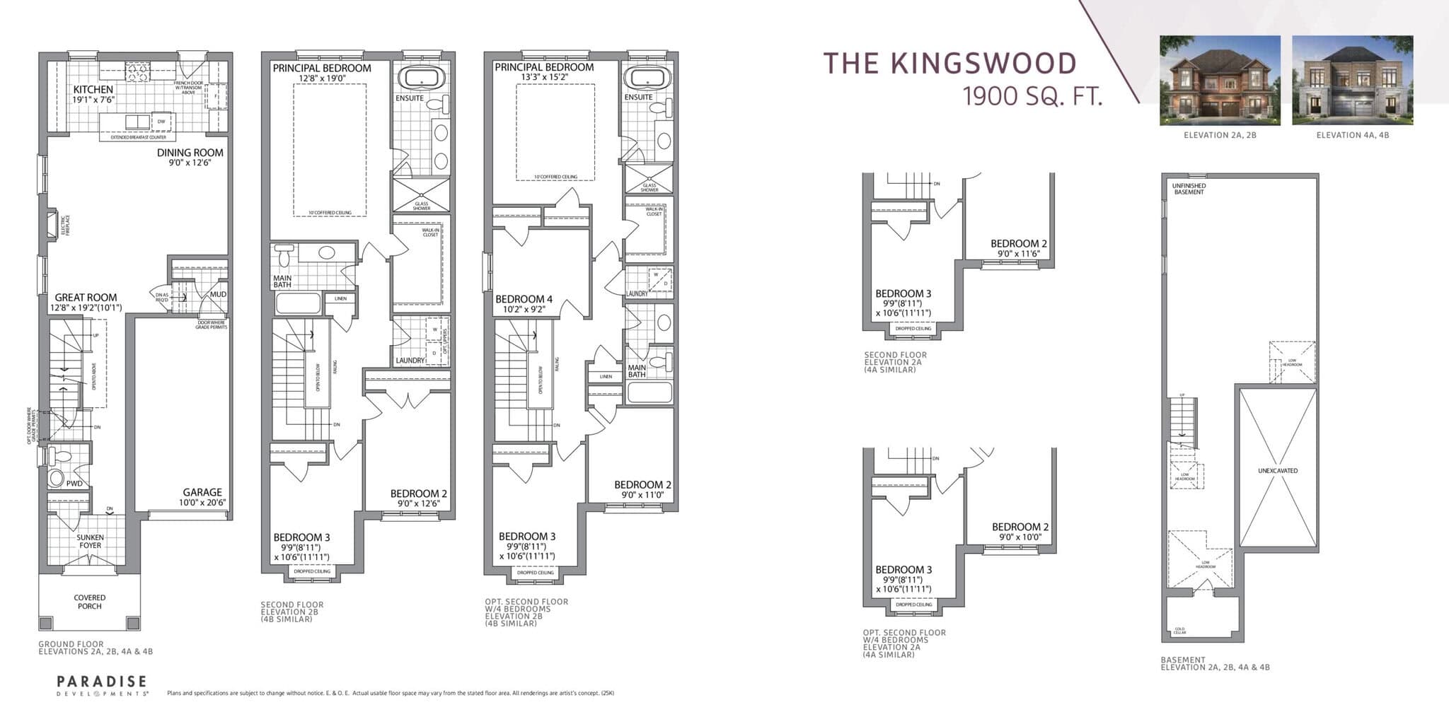 The Kingswood Floor Plan at Whitby Meadows by Paradise Developments - 1900 sq.ft