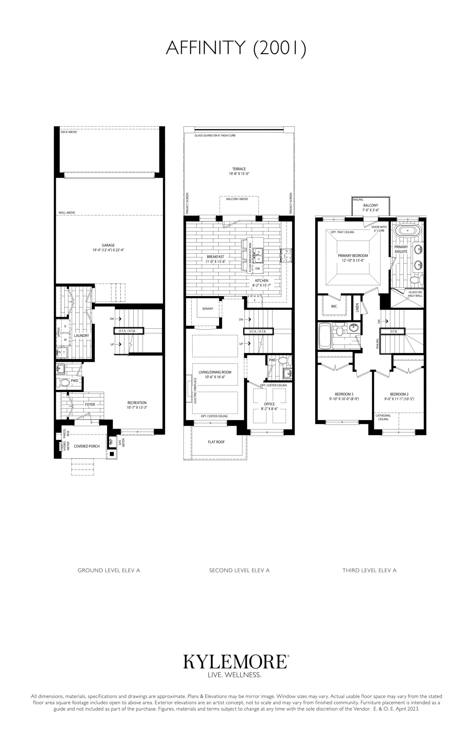 Affinity (2001) Elev. A Floor Plan at Angus Glen South Village 1B - 2050 sq.ft