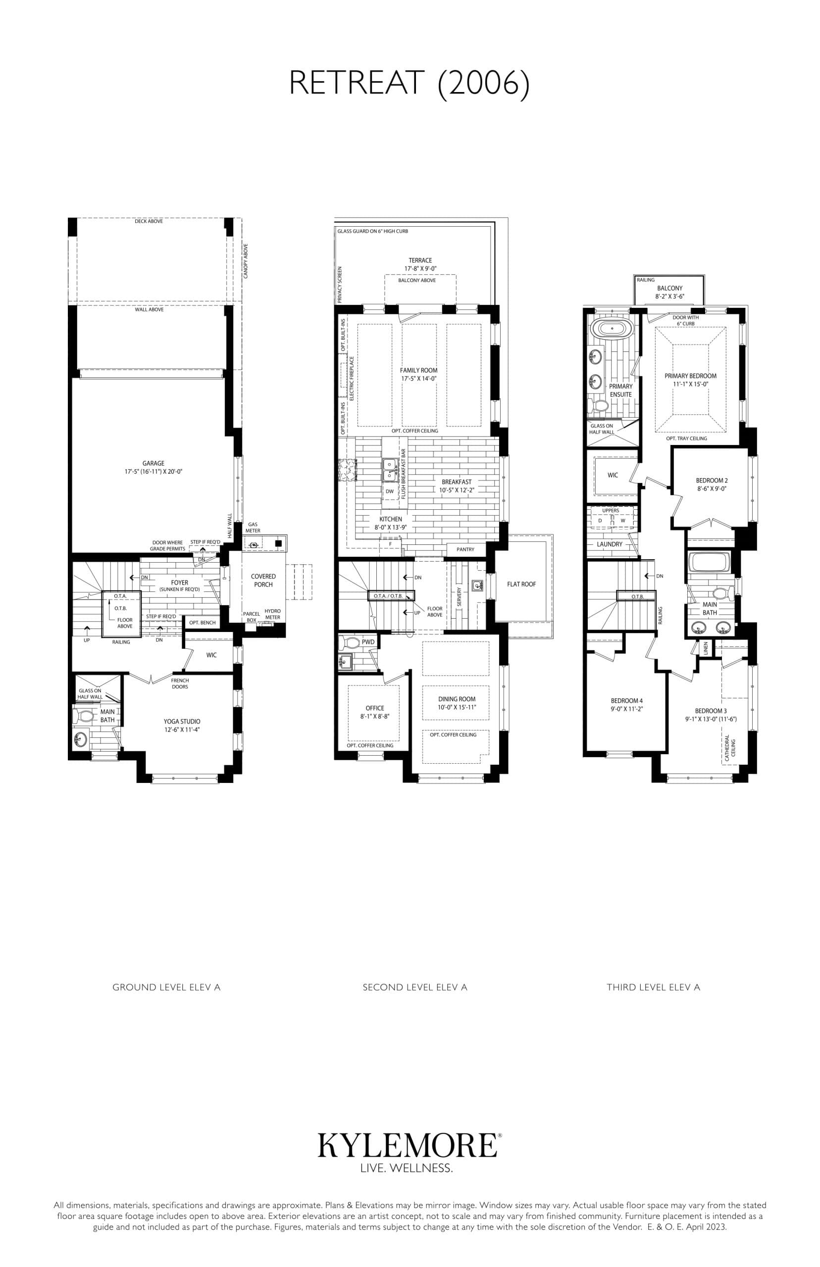 Retreat (2006) Elev. A Floor Plan at Angus Glen South Village 1B - 2580 sq.ft