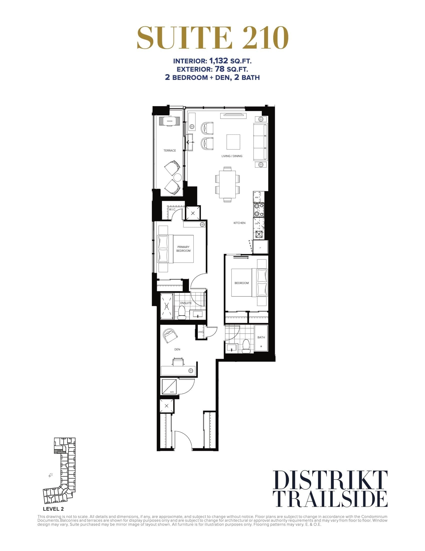 DT1105 (Suite 210) Floor Plan at Distrikt Trailside Condos - 1132 sq.ft