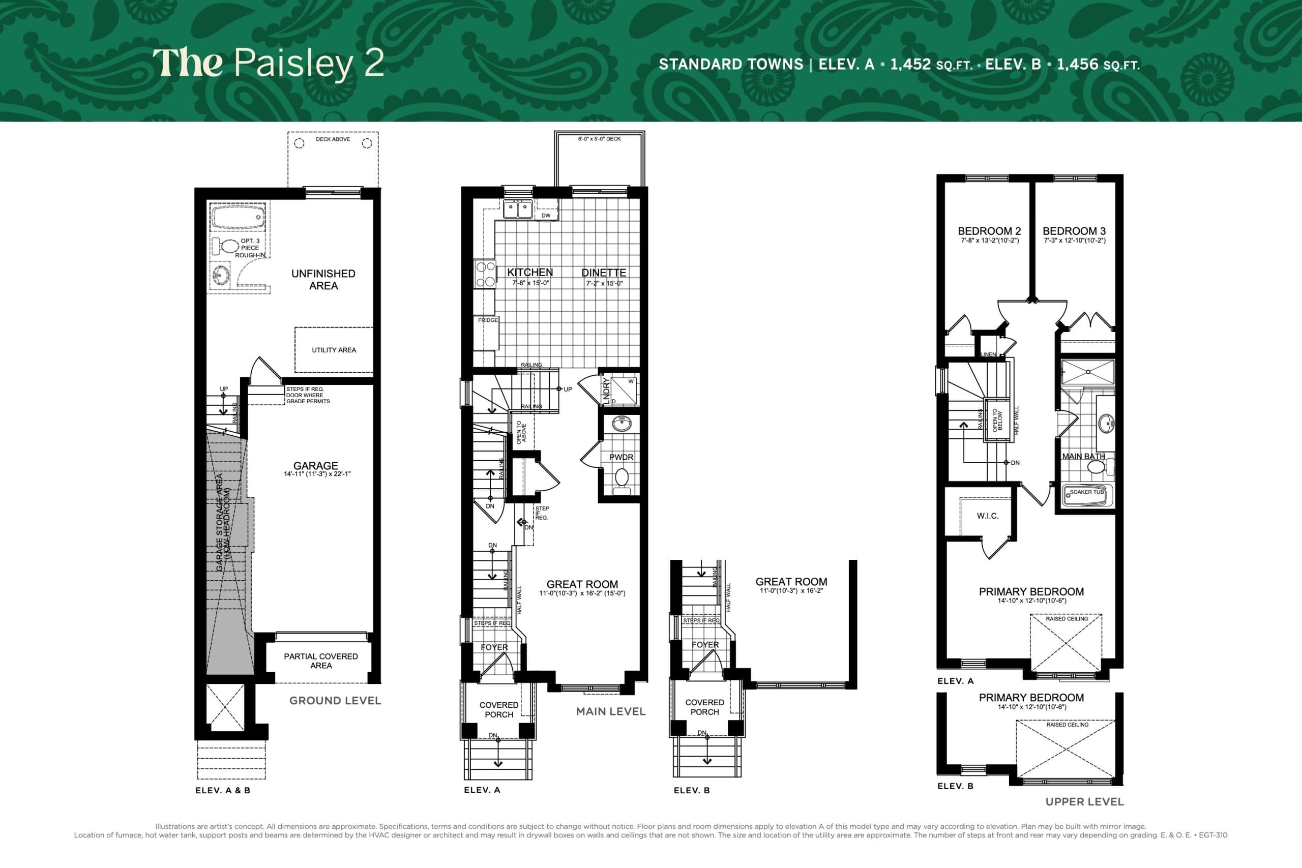 The Paisley 2 Floor Plan at Electric Grand Towns - 1456 sq.ft