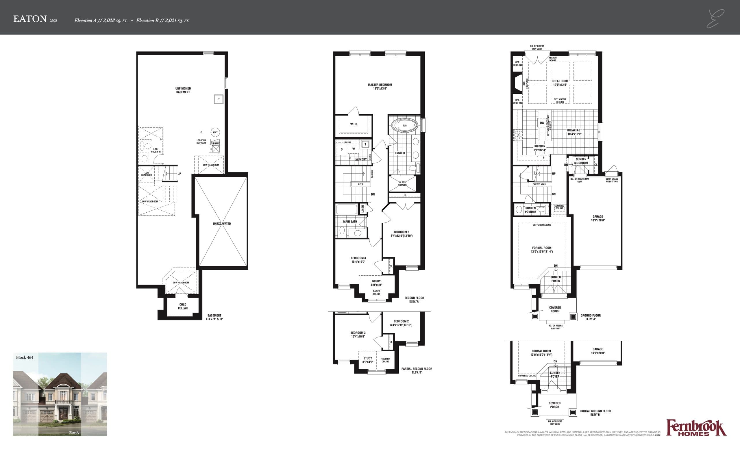 Eaton Floor Plan at Glen Abbey Encore by Fernbrook Homes - 2028 sq.ft
