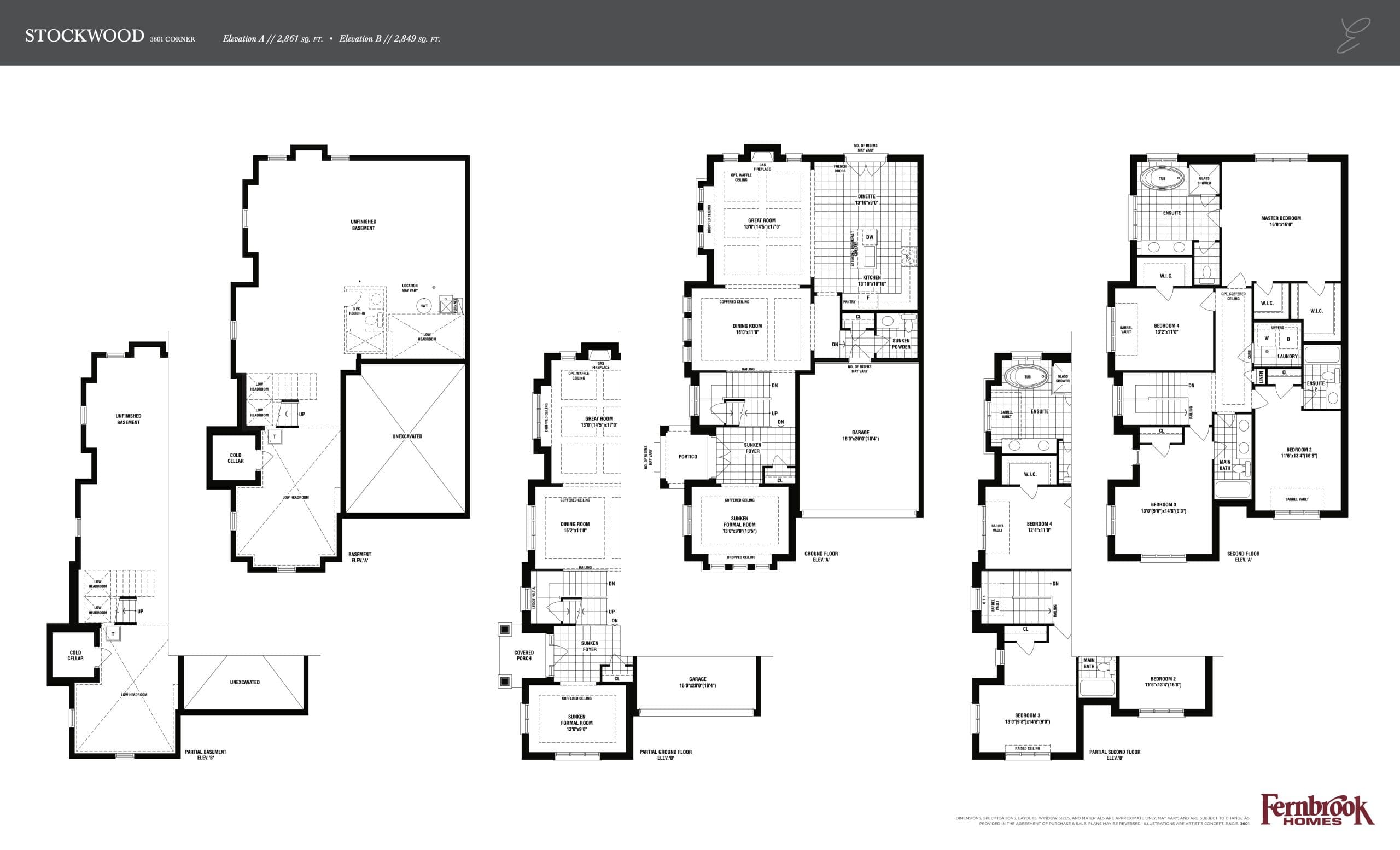 Stockwood Floor Plan at Glen Abbey Encore by Fernbrook Homes - 2861 sq.ft