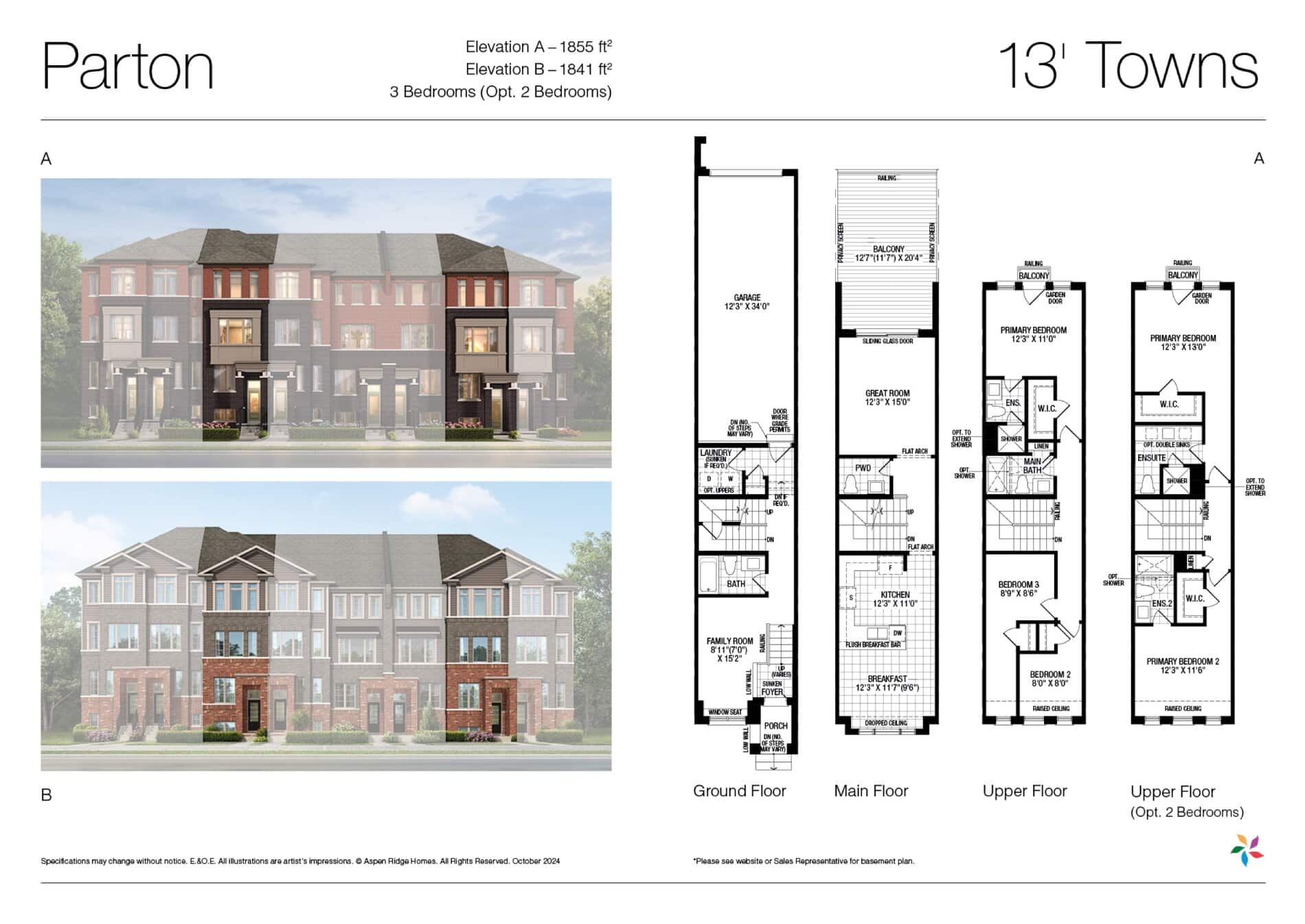 Parton Floor Plan at New Seaton by Aspen Ridge - 1855 sq.ft