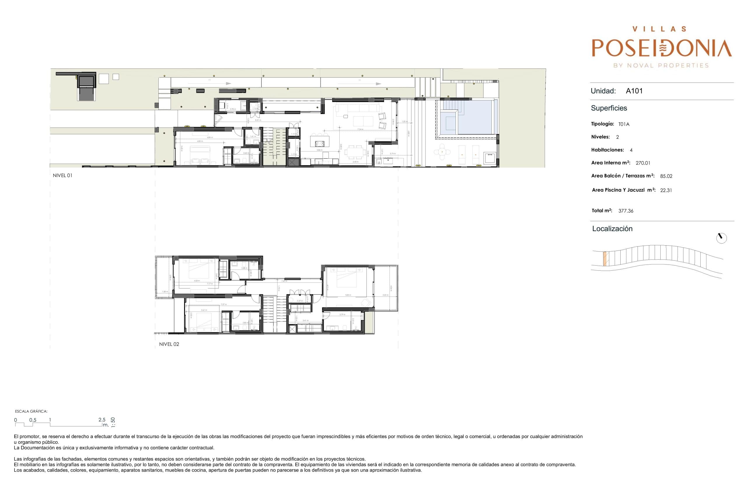A101 Floor Plan at Poseidonia Villas Condos - 2907 sq.ft