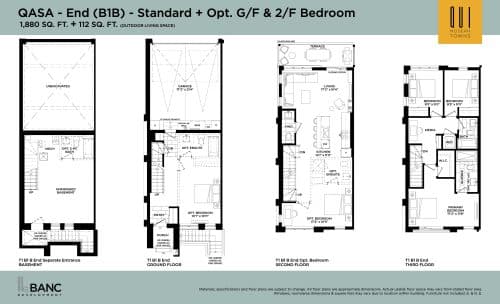 QASA - End (B1B) - Standard + Opt. G/F Bedroom floor plan