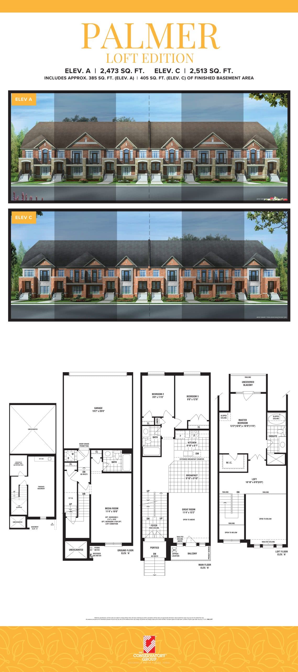Palmer - Loft Edition Floor Plan at Richmond Green Towns - 2513 sq.ft