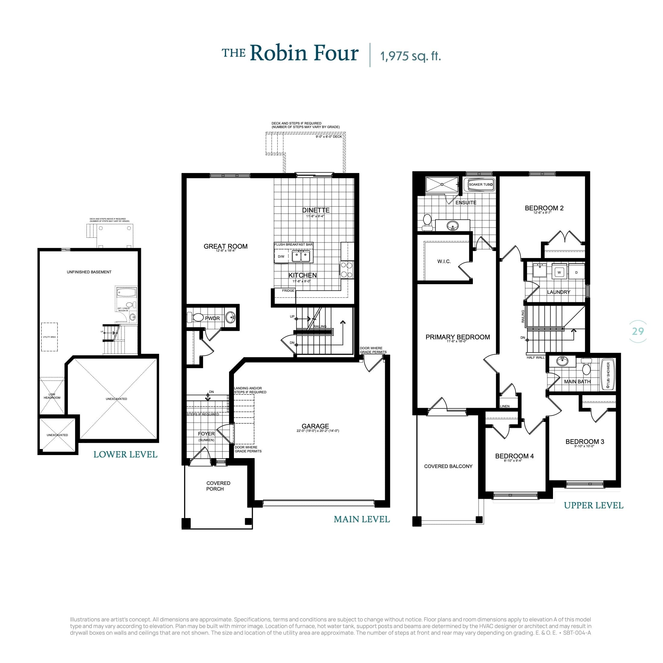 The Robin Four Floor Plan at Serenity Bay Homes - 1975 sq.ft