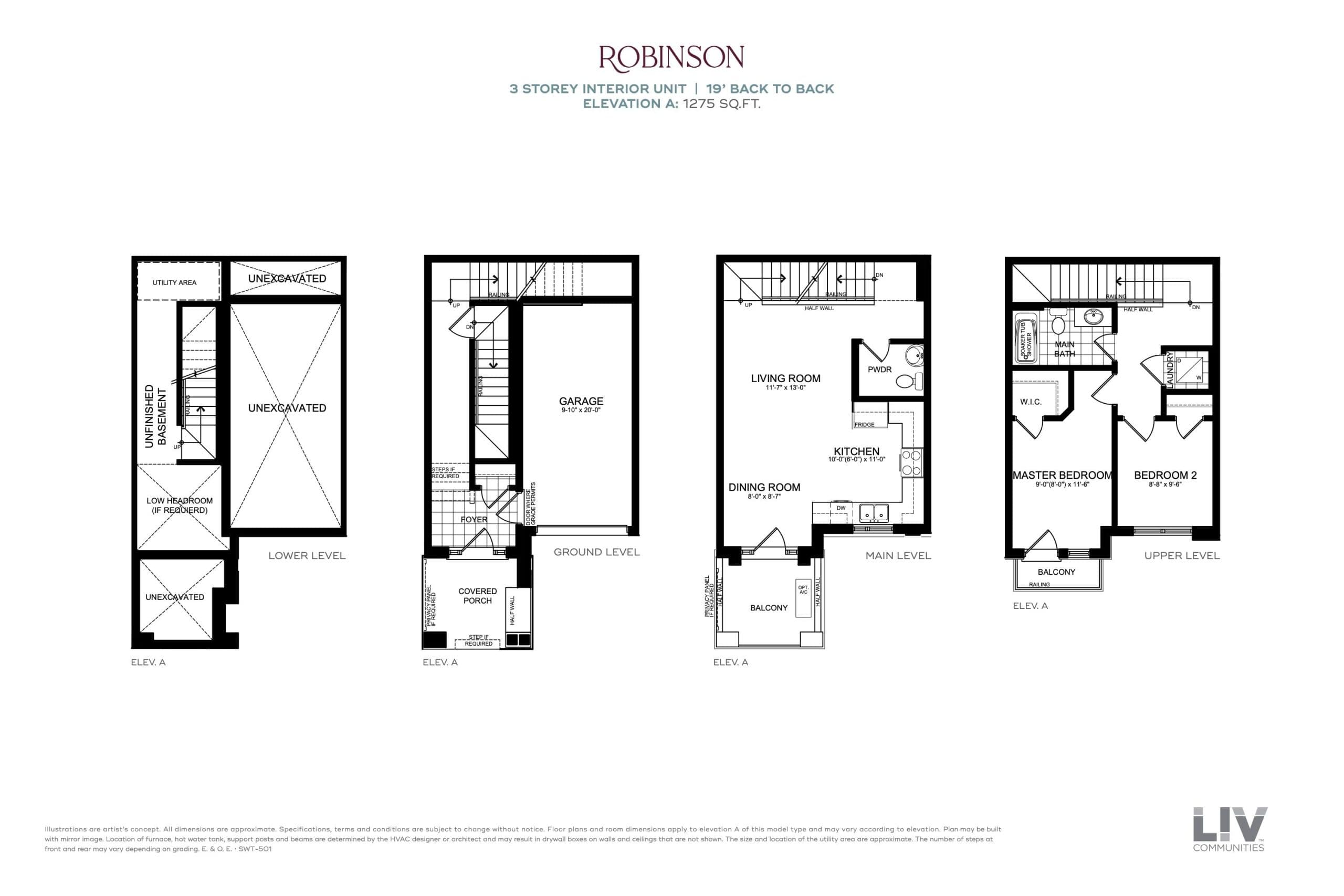 Robinson Floor Plan at Sienna Woods - 1275 sq.ft