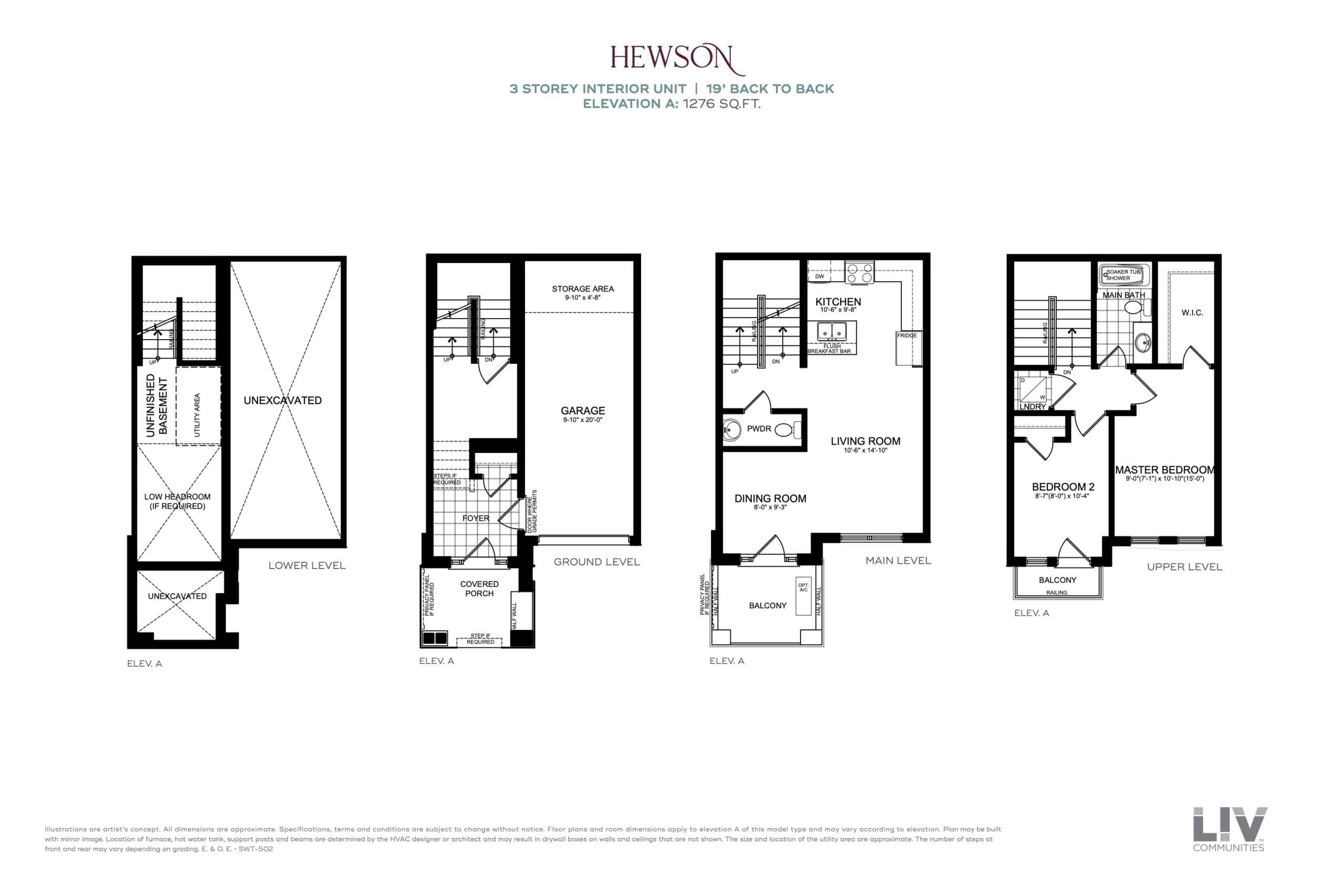 Hewson Floor Plan at Sienna Woods - 1276 sq.ft