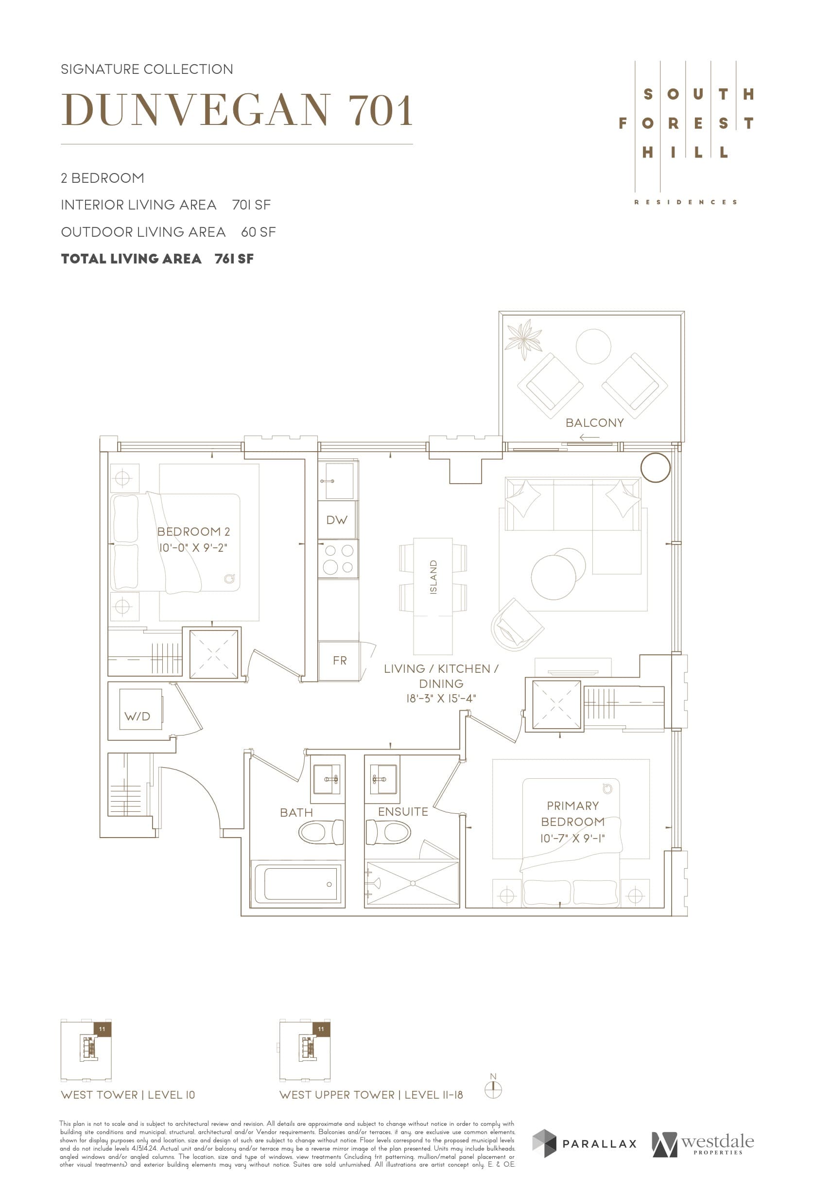 Dunvegan 701 Floor Plan at South Forest Hill Residences - 701 sq.ft