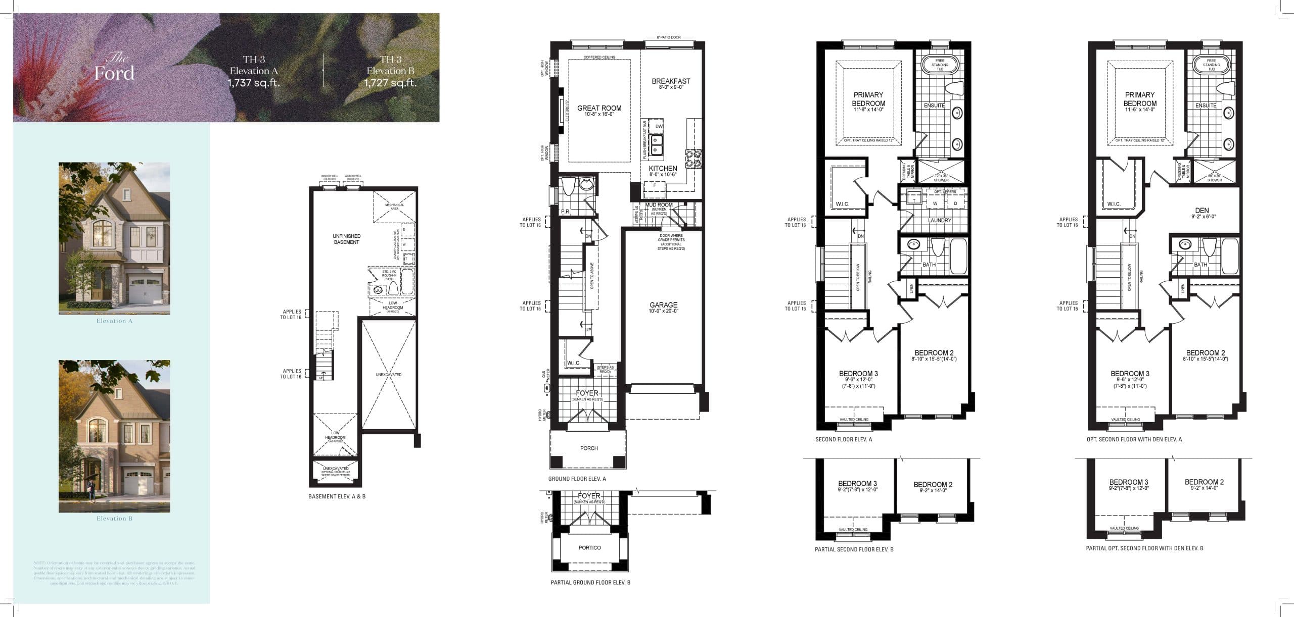 The Ford Floor Plan at The Townmanors of Brownsville - 1737 sq.ft