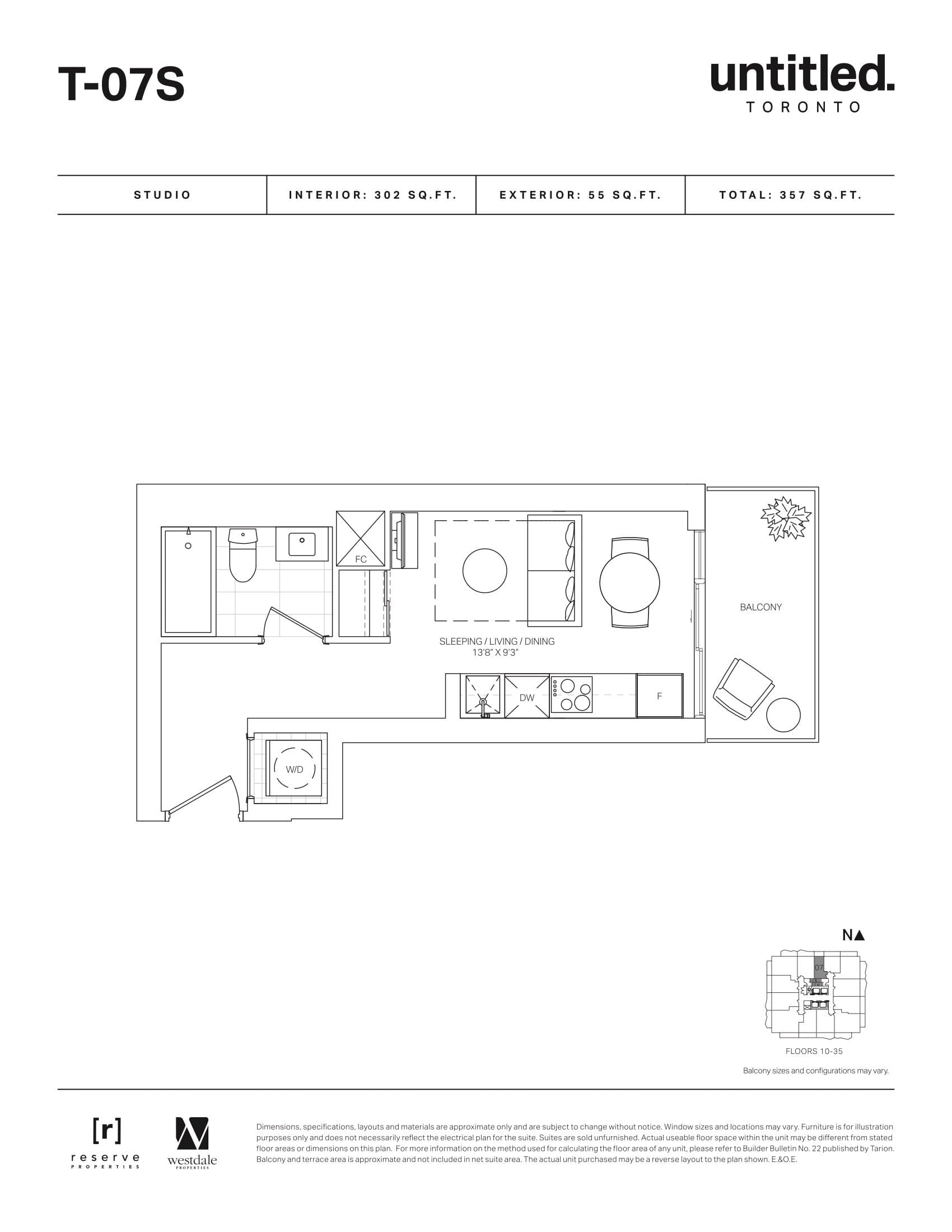 T-07S Floor Plan at Untitled Toronto Condos - 302 sq.ft
