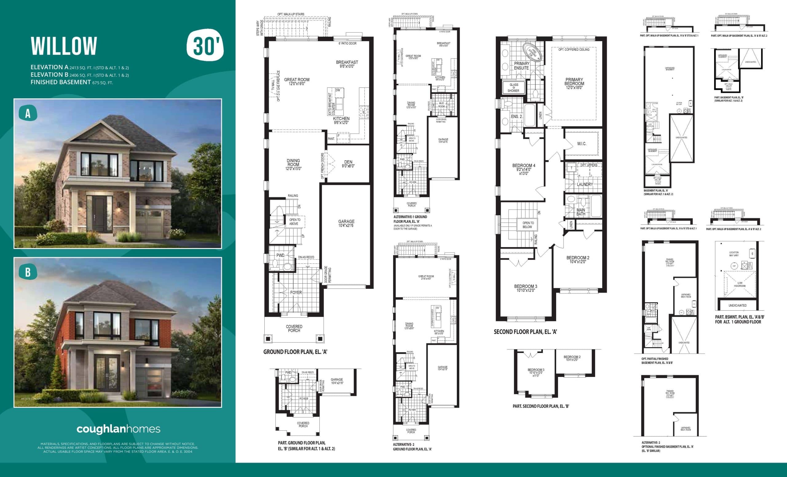 Willow Floor Plan at UpperPark at Duffins Village - Single-Family Homes - 2413 sq.ft
