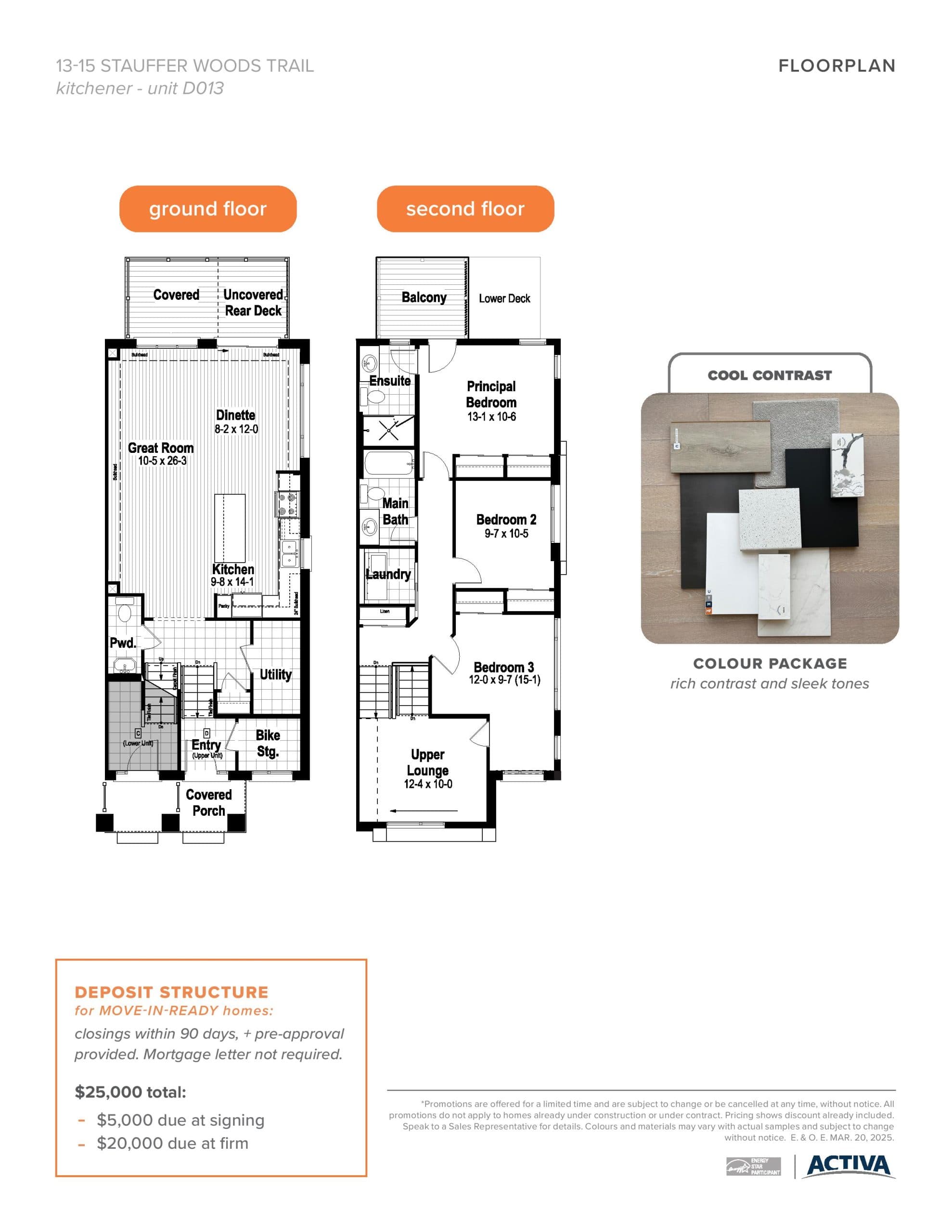 The Romy (Unit D013) Floor Plan at Villas at Harvest Park - 1729 sq.ft