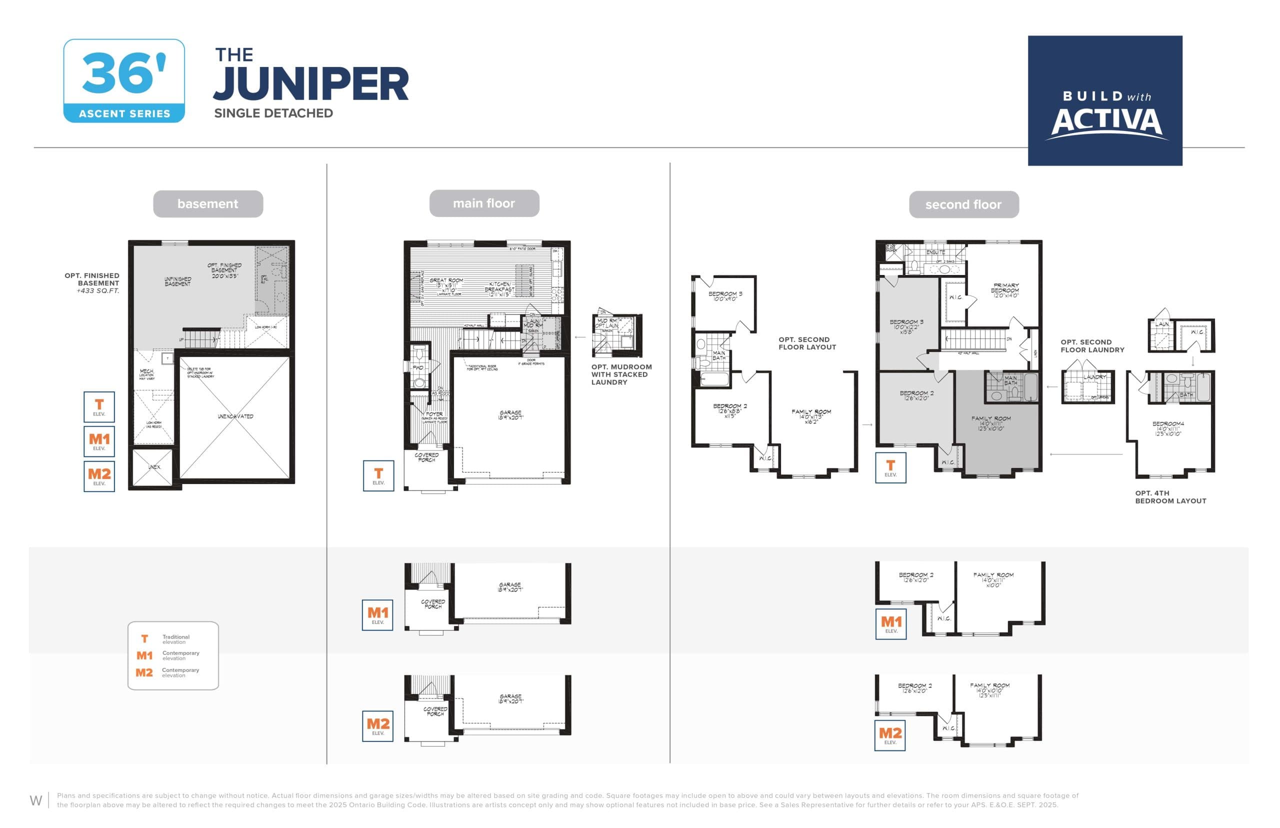 The Juniper Floor Plan at Vista Hills Towns - 1732 sq.ft