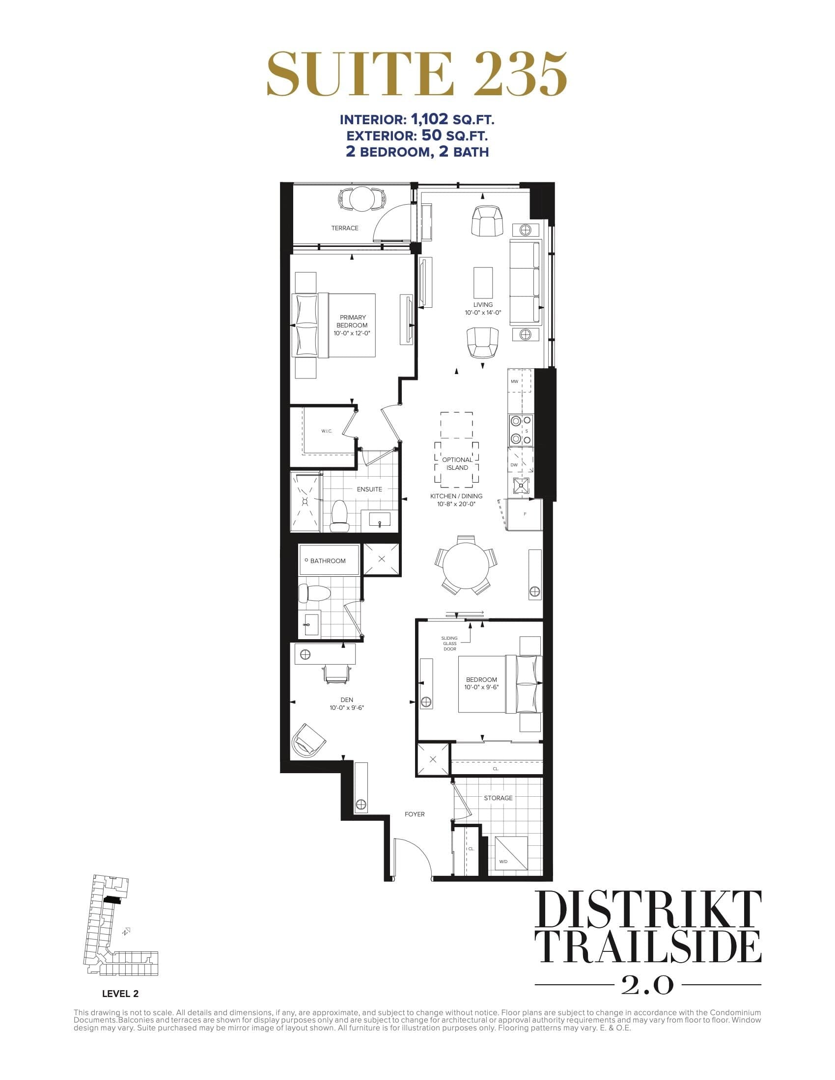 Suite 235 Floor Plan at Distrikt Trailside 2.0 Condos - 1102 sq.ft