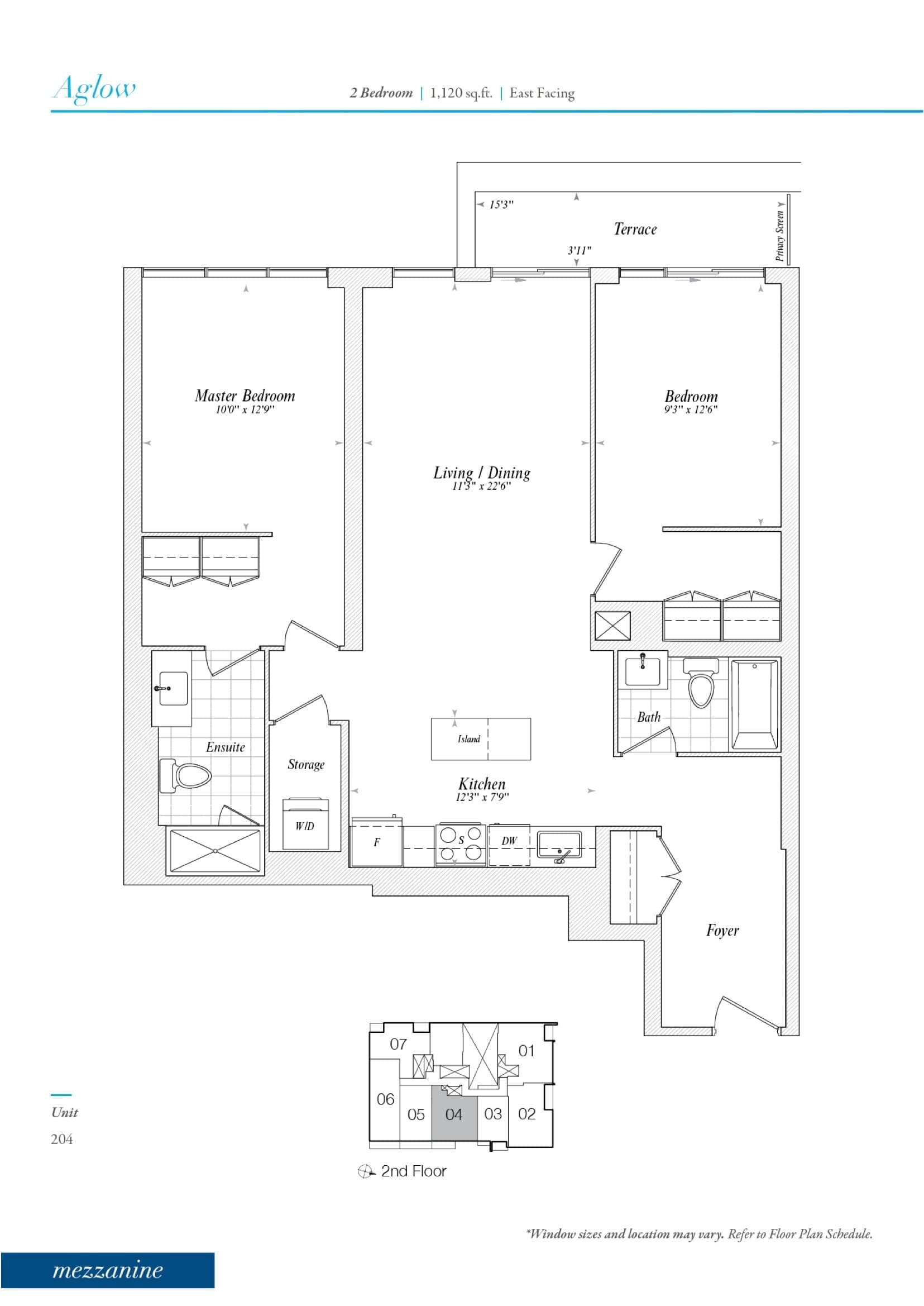 Aglow Floor Plan at Illumina Condos - 1120 sq.ft