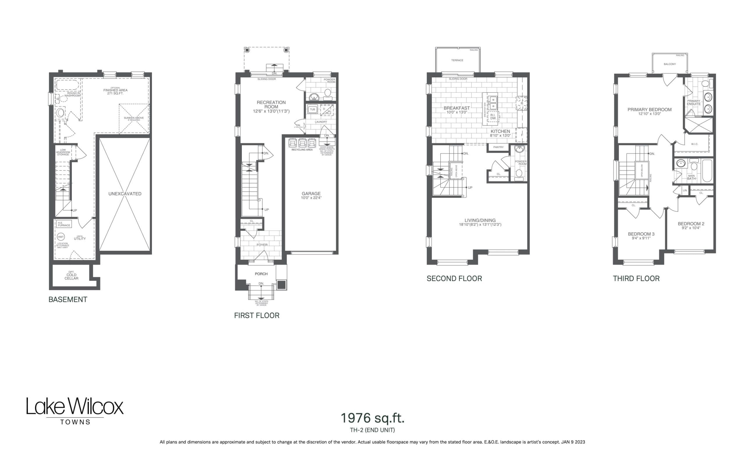 Water Lily Floor Plan at Lake Wilcox Towns - 1976 sq.ft