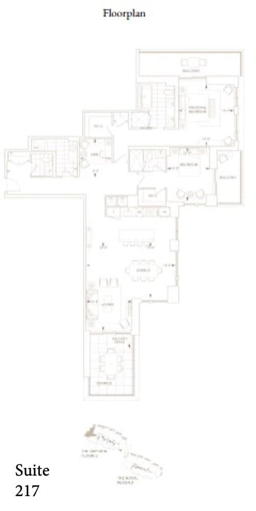 Suite 217 Floor Plan at Royal Bayview Condos - 2375 sq.ft