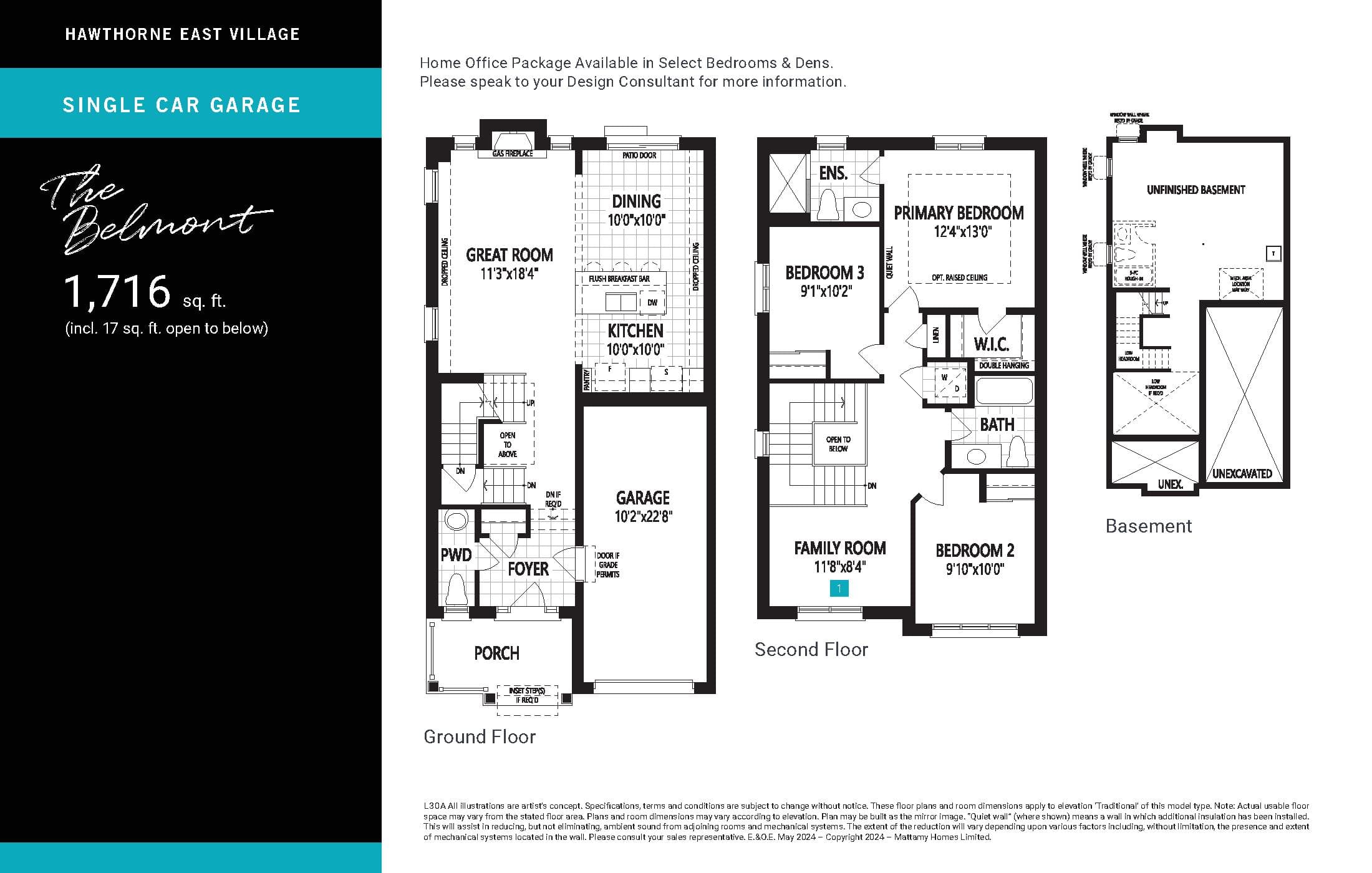 The Belmont Floor Plan at Hawthorne East Village Phase 6 - 1716 sq.ft