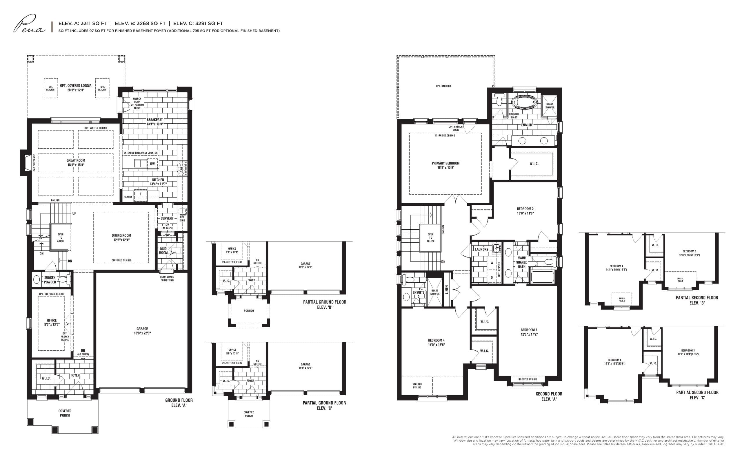 Pena 42' Floor Plan at King's Calling - 3311 sq.ft