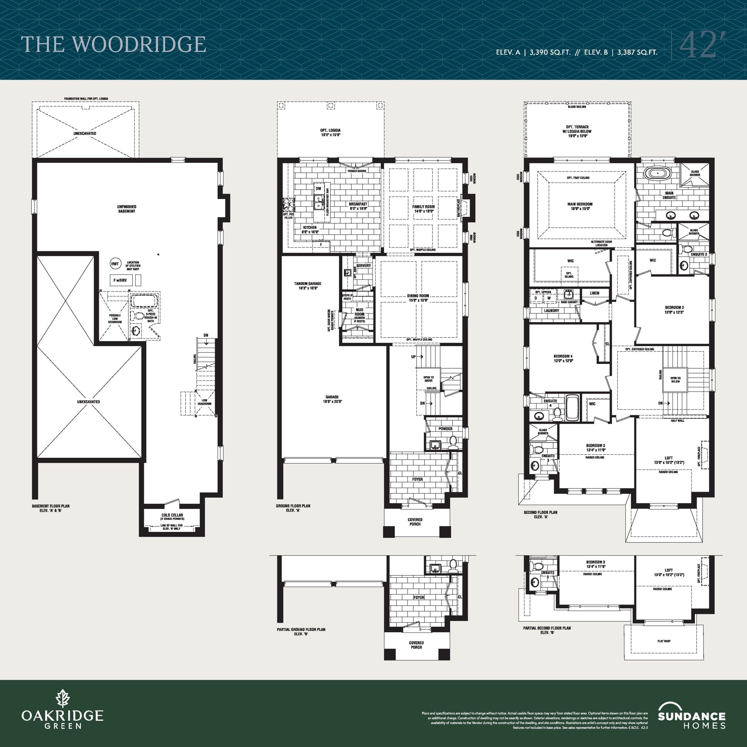 The Woodridge Floor Plan at Oakridge Green Homes - 3390 sq.ft