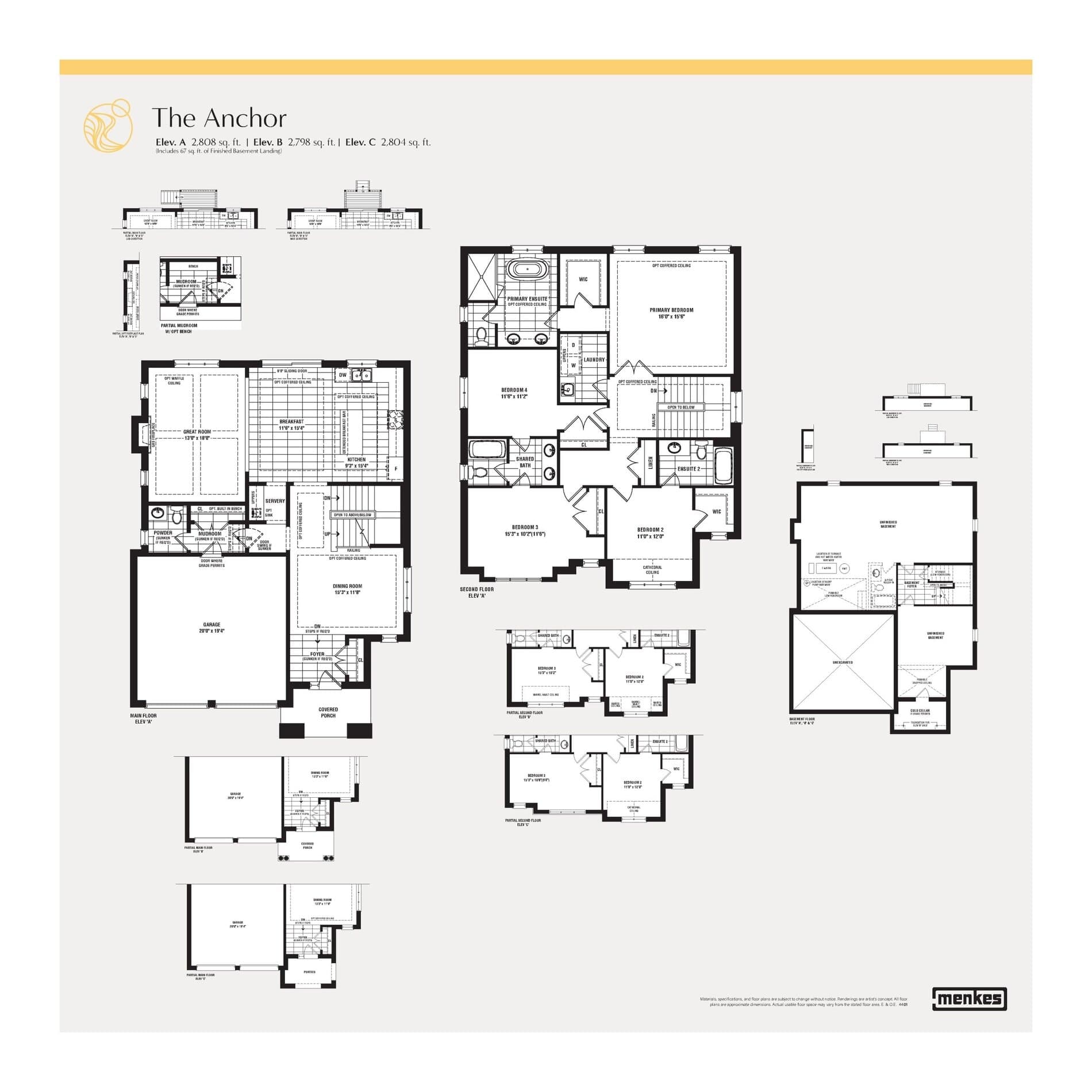 The Anchor Floor Plan at South Lake Residences - 2808 sq.ft