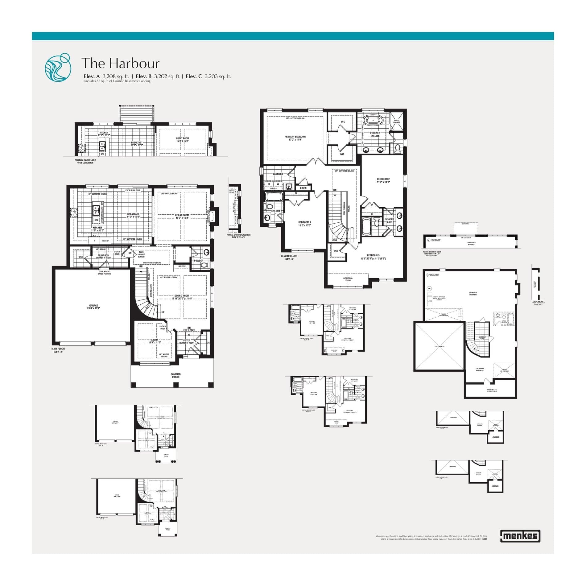The Harbour Floor Plan at South Lake Residences - 3208 sq.ft