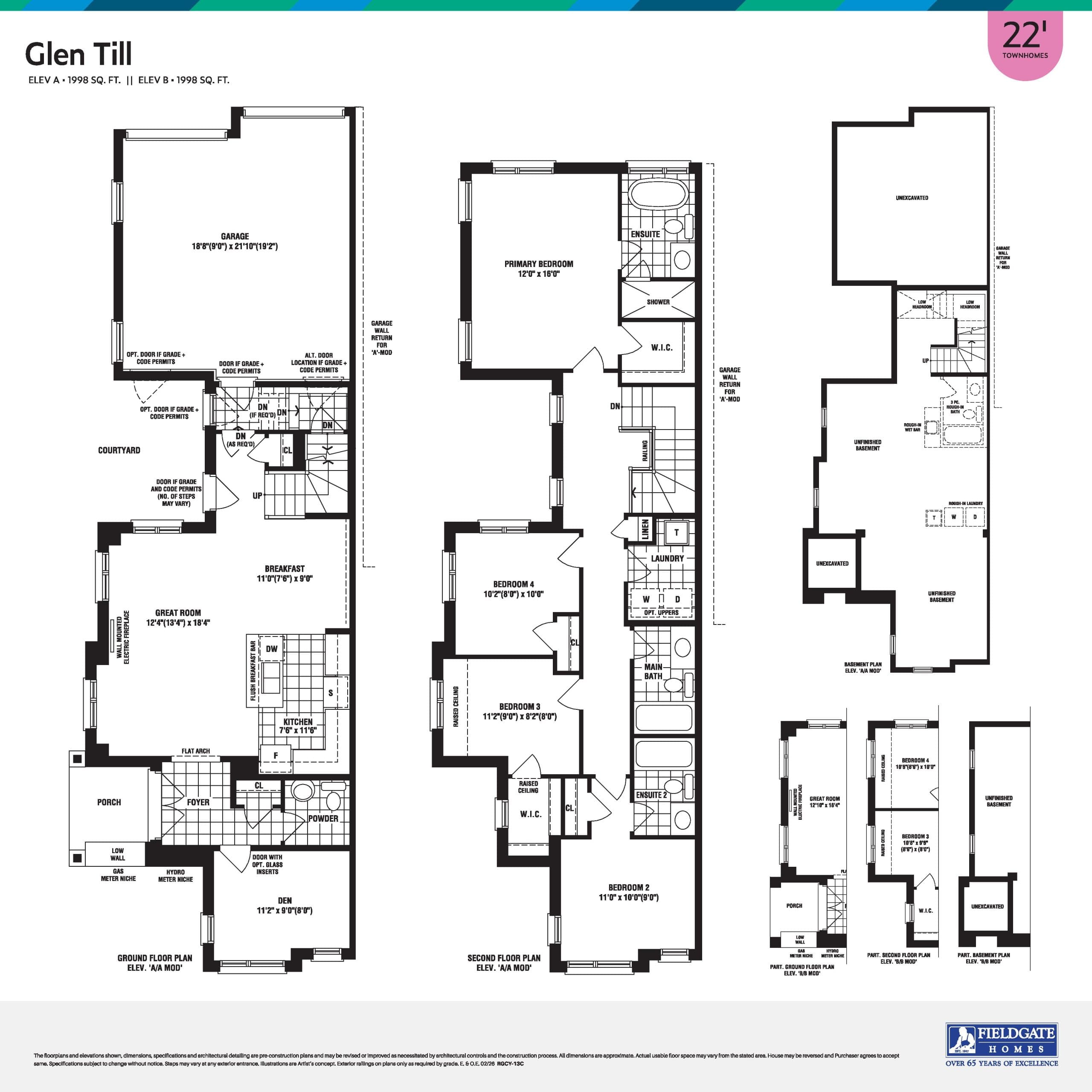 Glen Till Floor Plan at Unionglen by Fieldgate Homes - 1998 sq.ft
