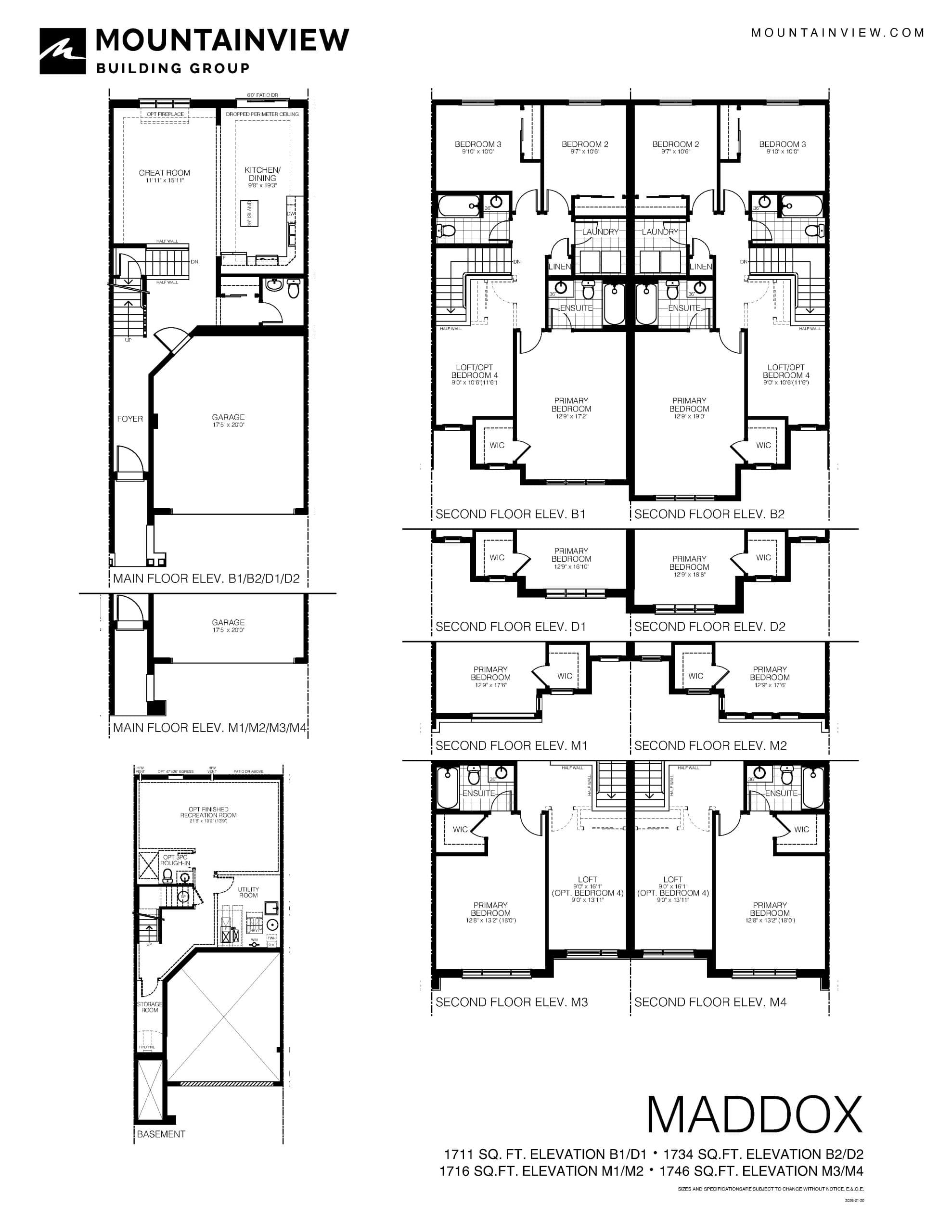 Maddox Floor Plan at West Creek Towns - 1711 sq.ft