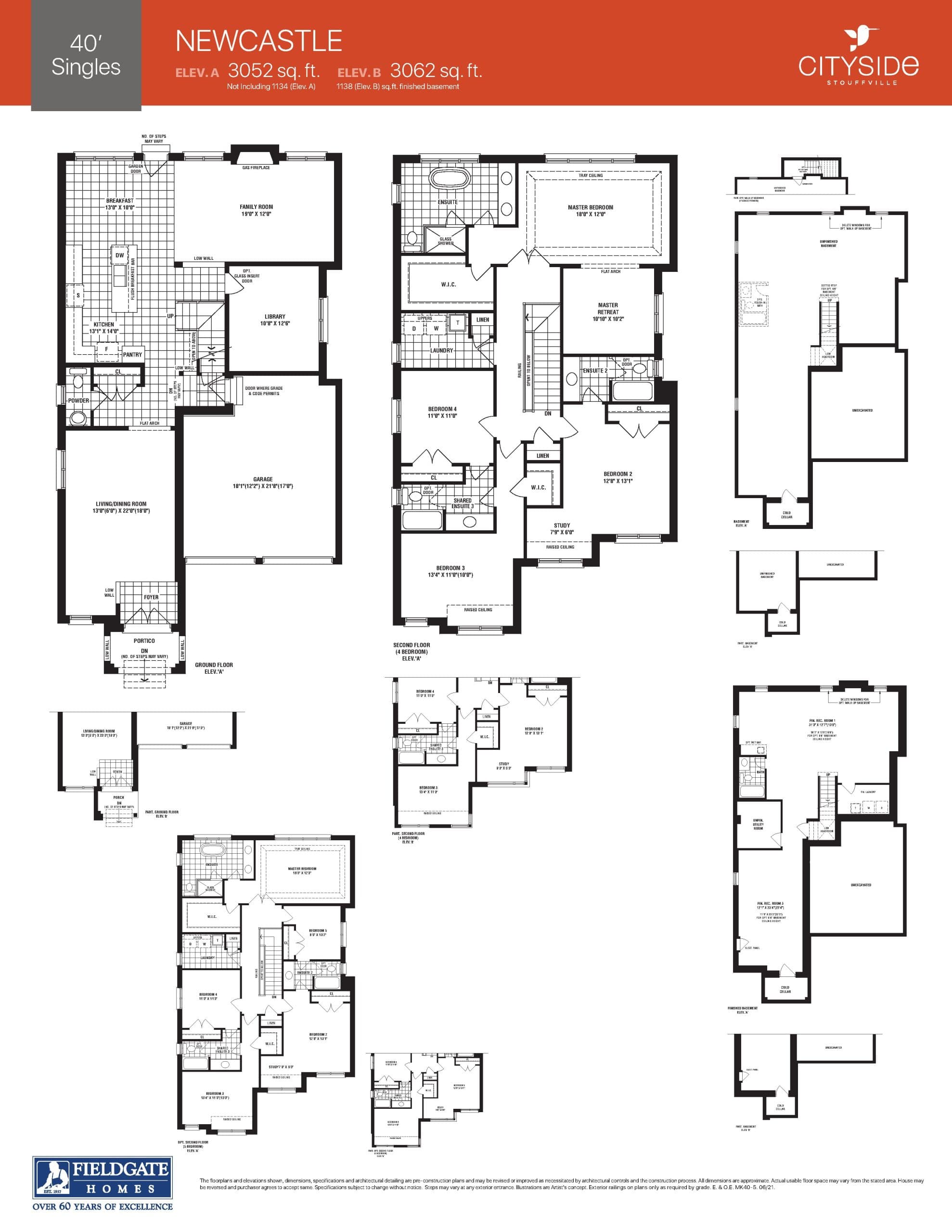 Newcastle Floor Plan at Cityside - Phase 2 - 3052 sq.ft