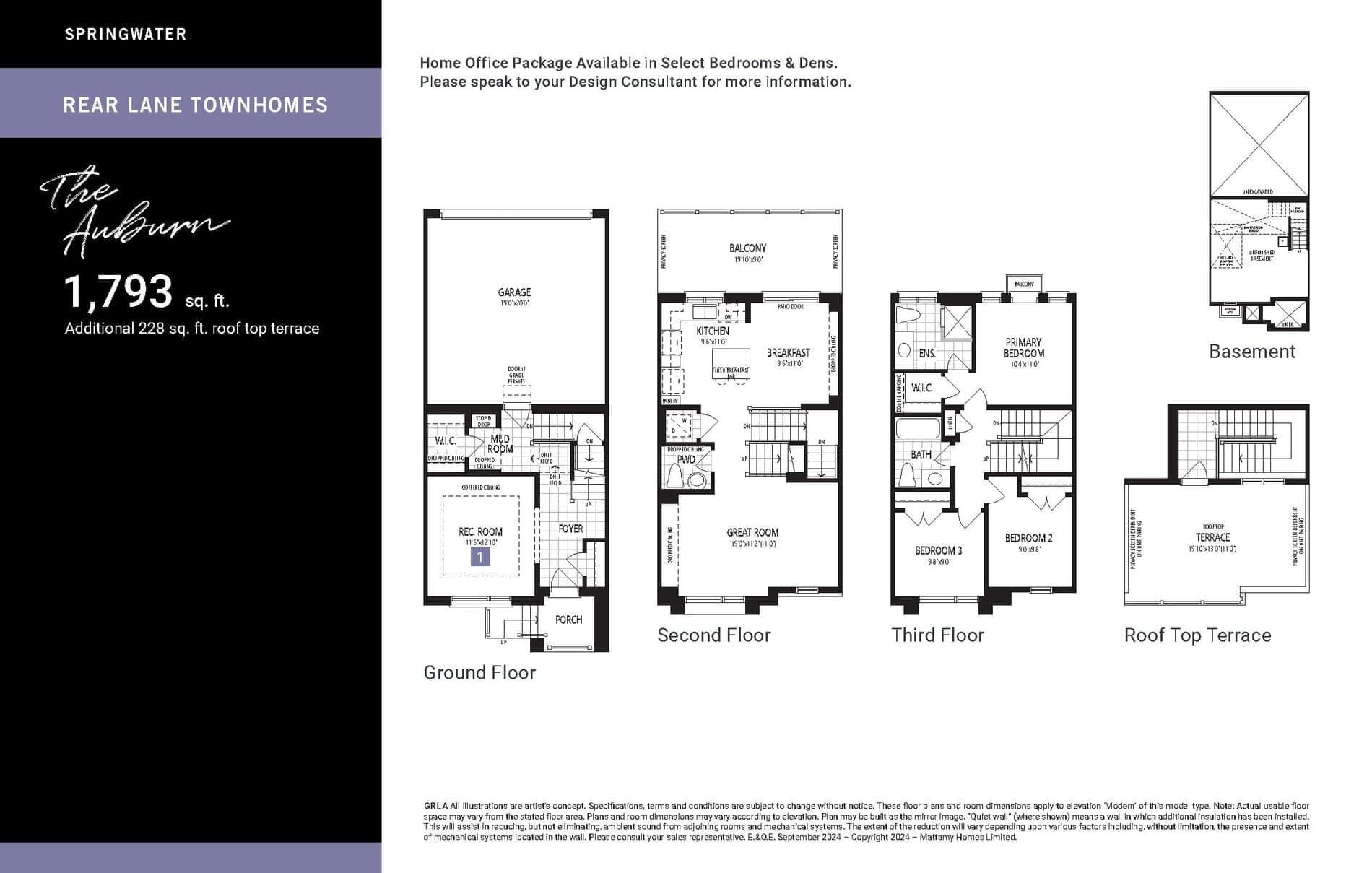 The Auburn Floor Plan at Springwater Phase 3 - 1793 sq.ft