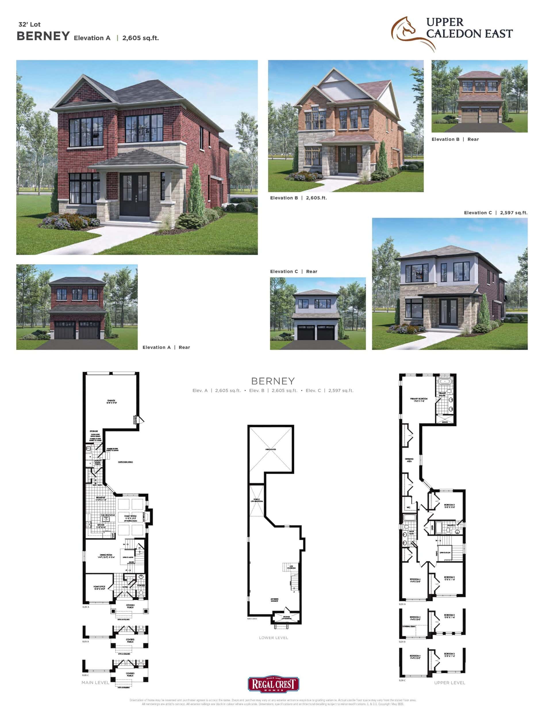 Berney Floor Plan at Upper Caledon East by Regal Crest Homes - 2597 sq.ft