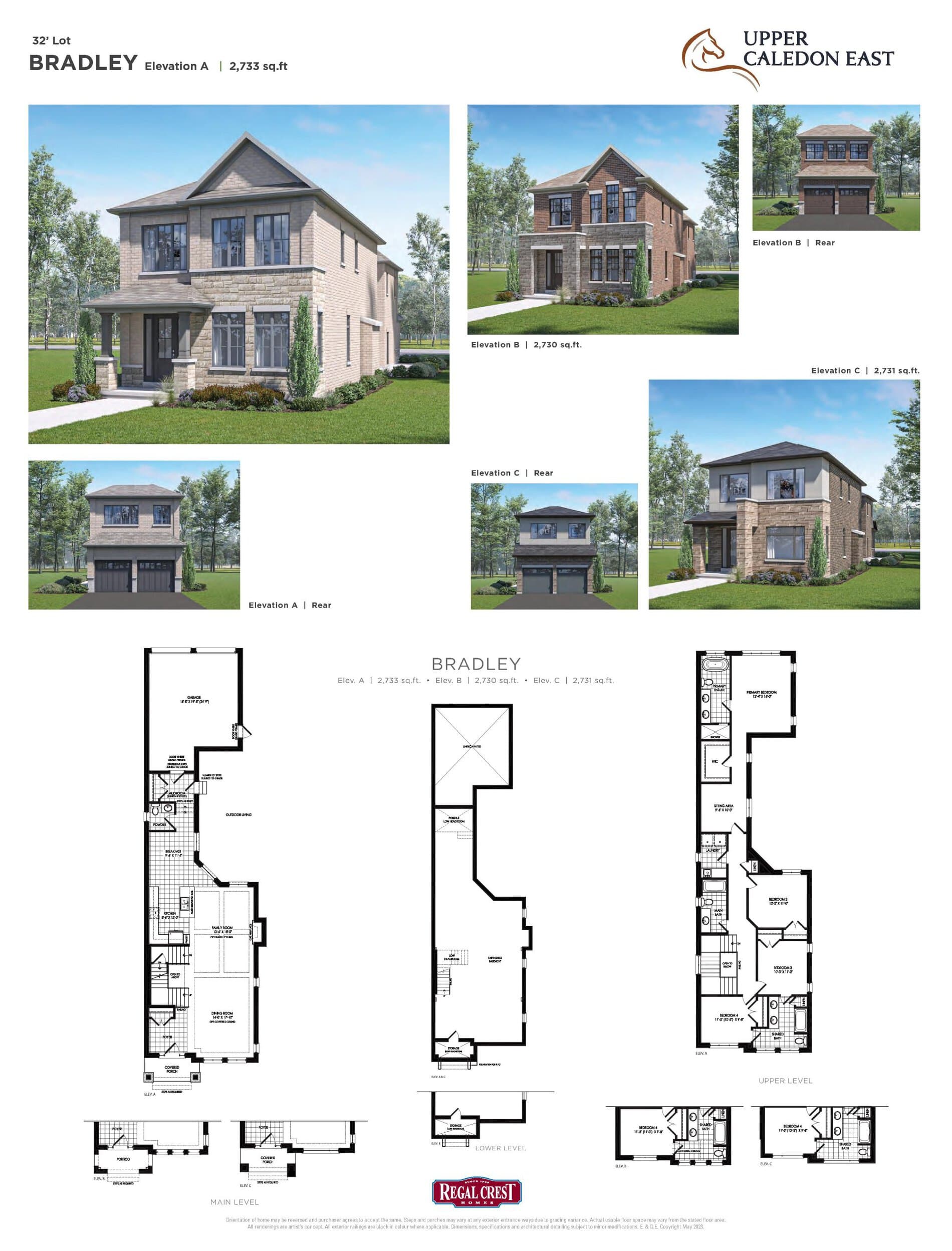 Bradley Floor Plan at Upper Caledon East by Regal Crest Homes - 2733 sq.ft