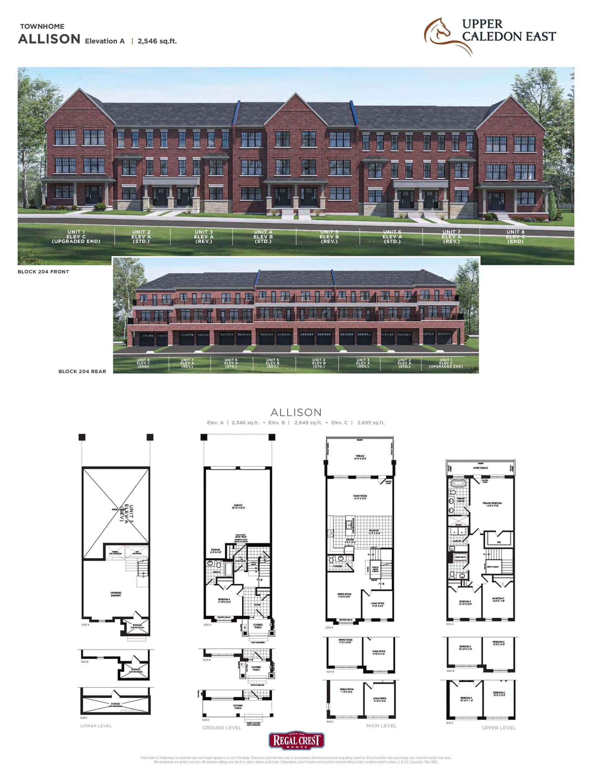 Allison Floor Plan at Upper Caledon East by Regal Crest Homes - 2546 sq.ft